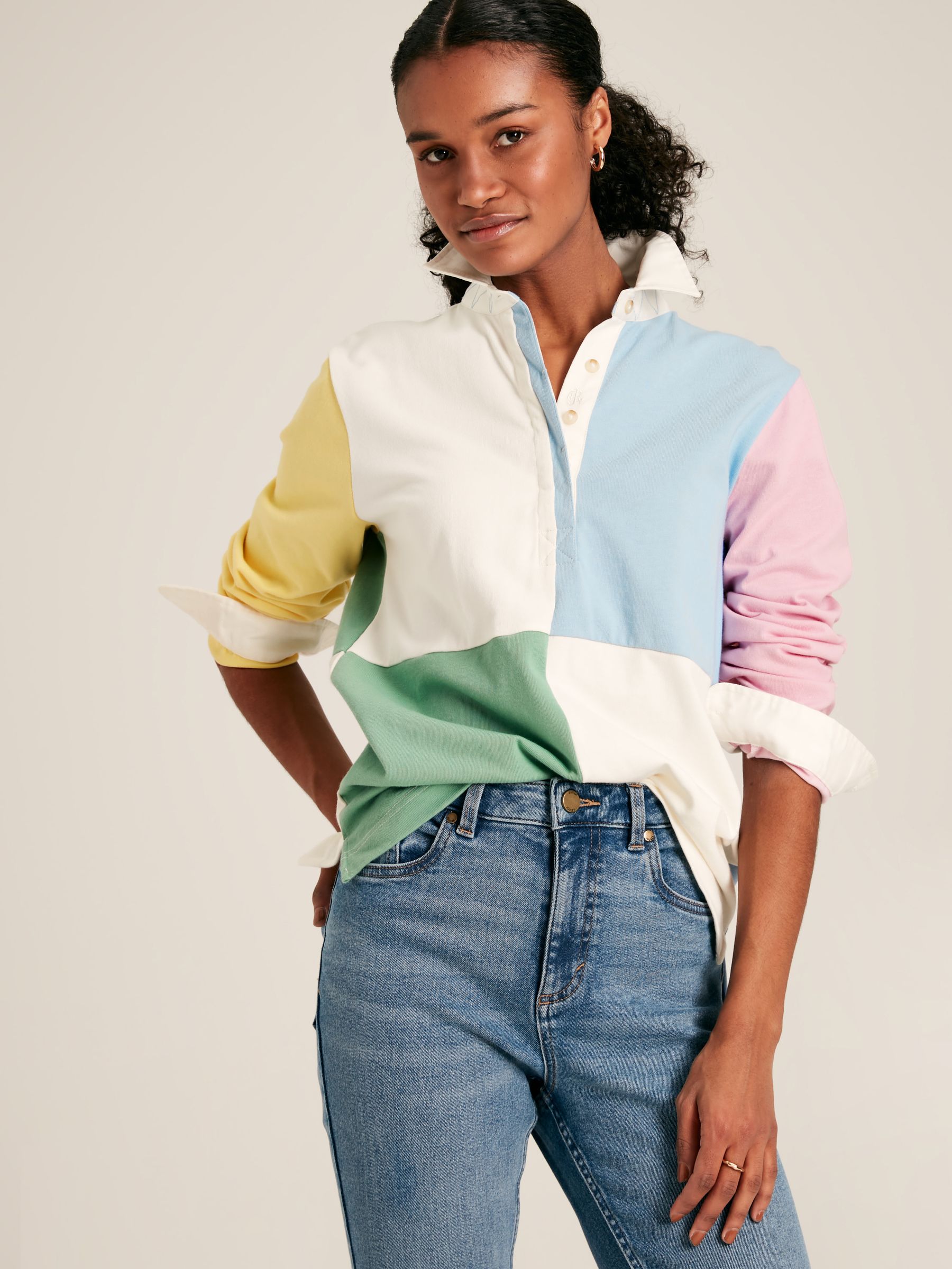 Falmouth Multi Colour Block Cotton Rugby Shirt - Image 1 of 7