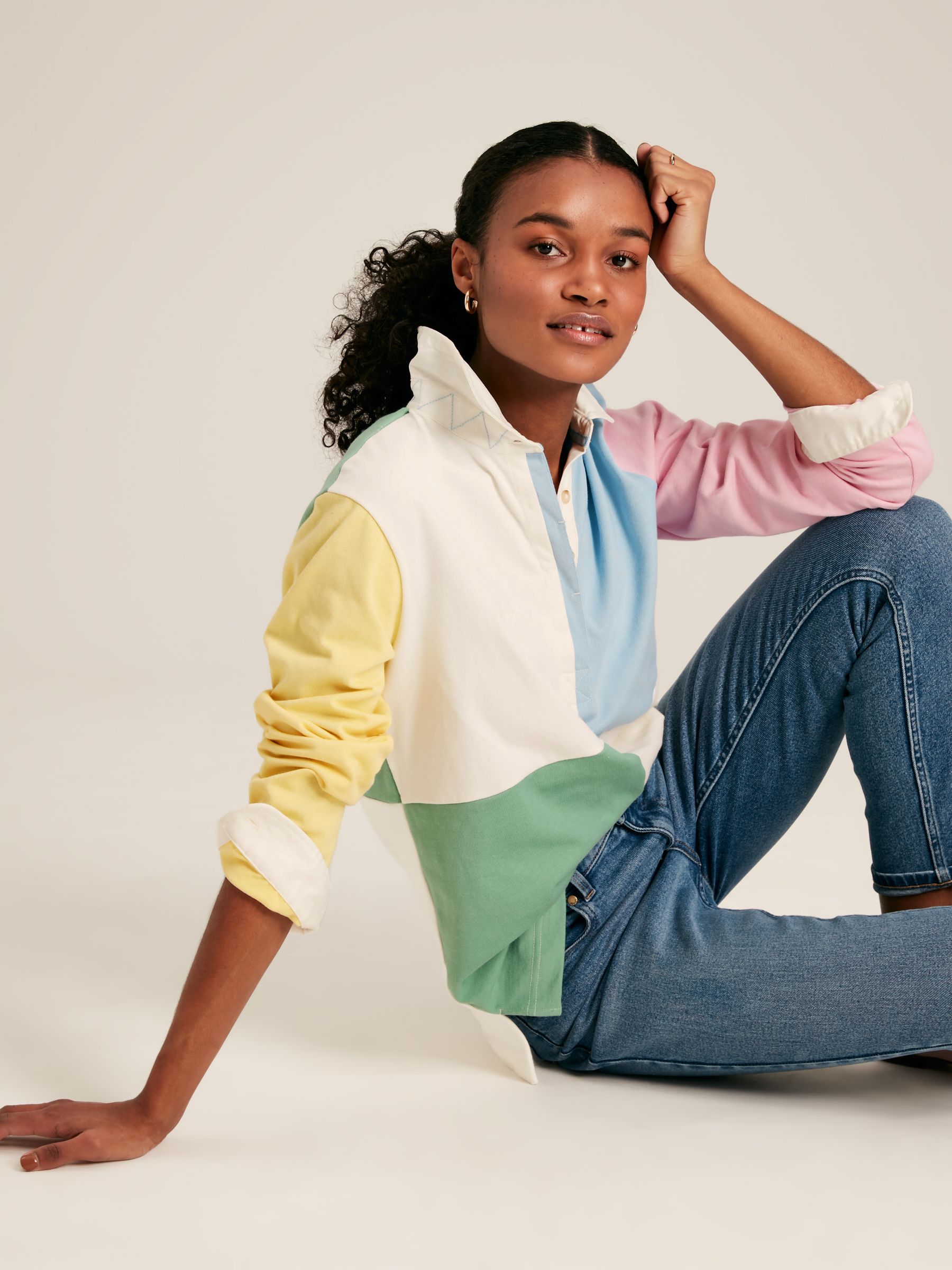 Falmouth Multi Colour Block Cotton Rugby Shirt - Image 4 of 7