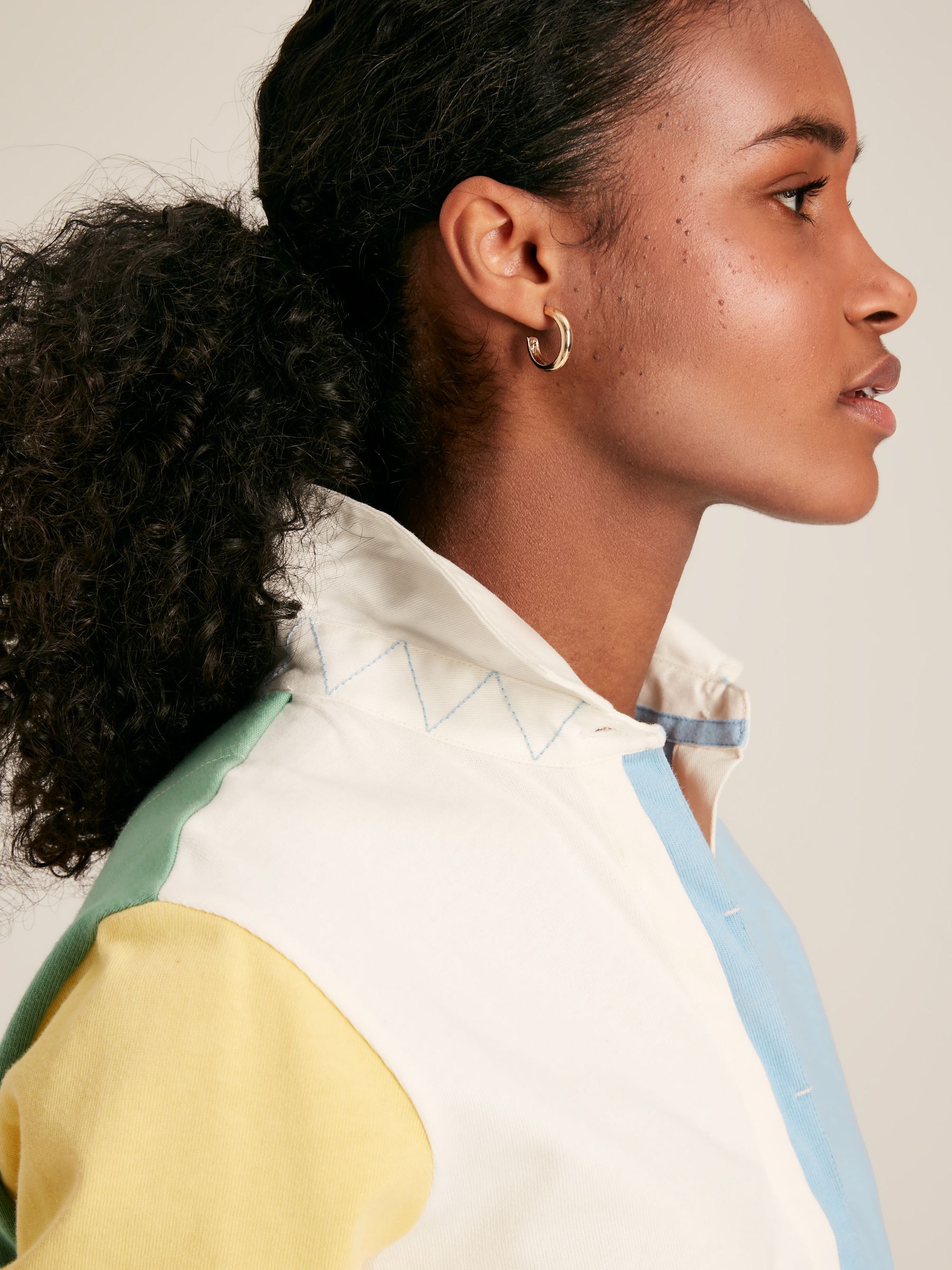 Falmouth Multi Colour Block Cotton Rugby Shirt - Image 5 of 7