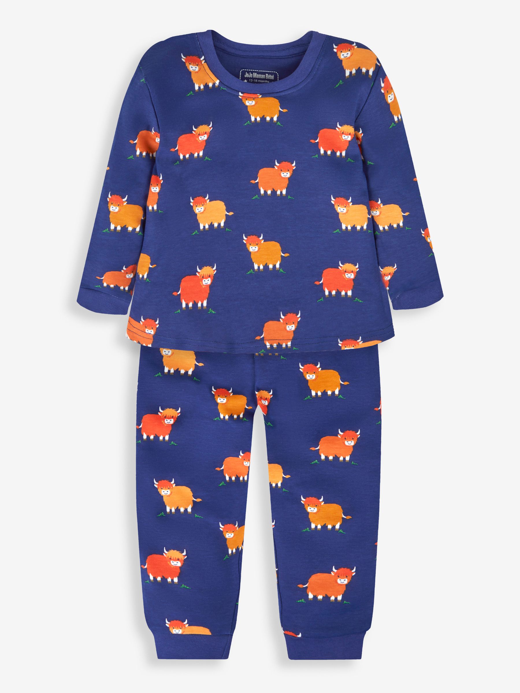 Navy Boys' 2-Pack Highland Cow Jersey Pyjamas - Image 2 of 11