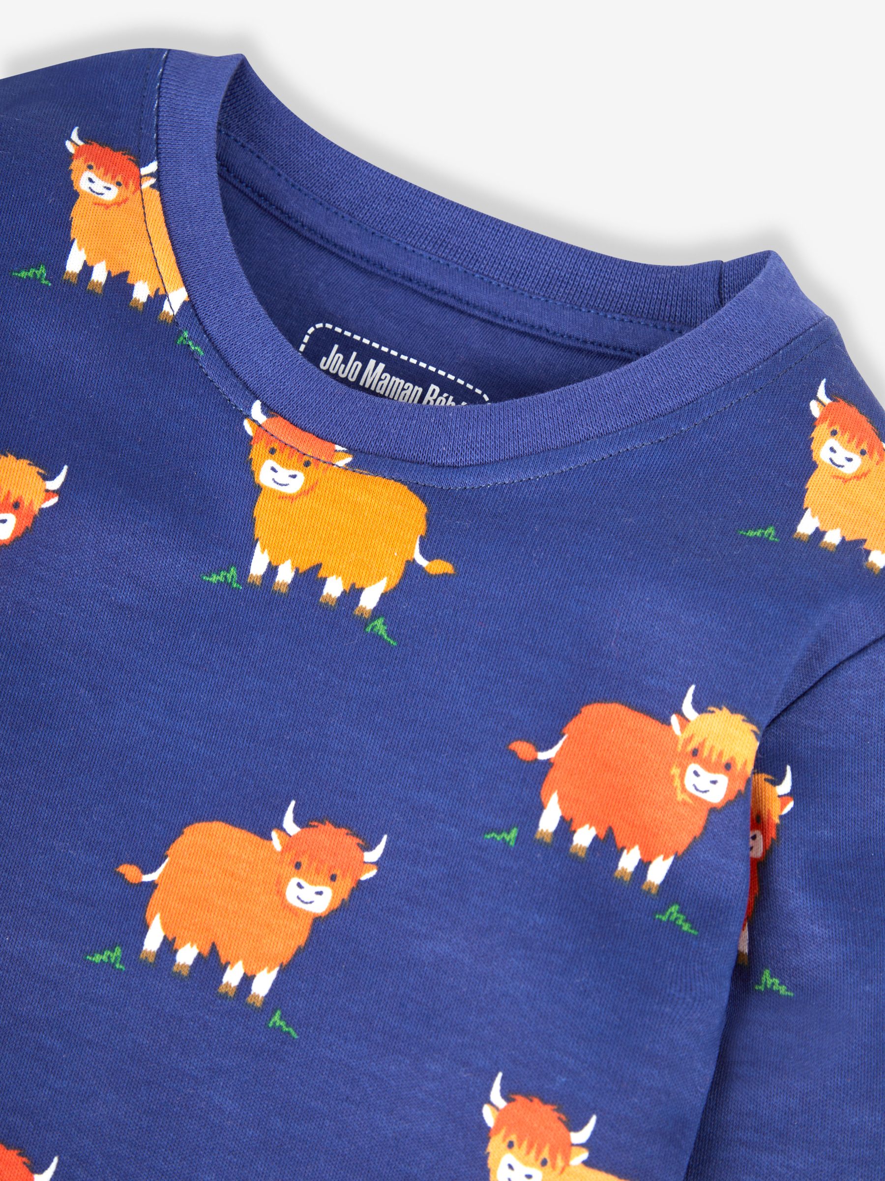 Navy Boys' 2-Pack Highland Cow Jersey Pyjamas - Image 9 of 11