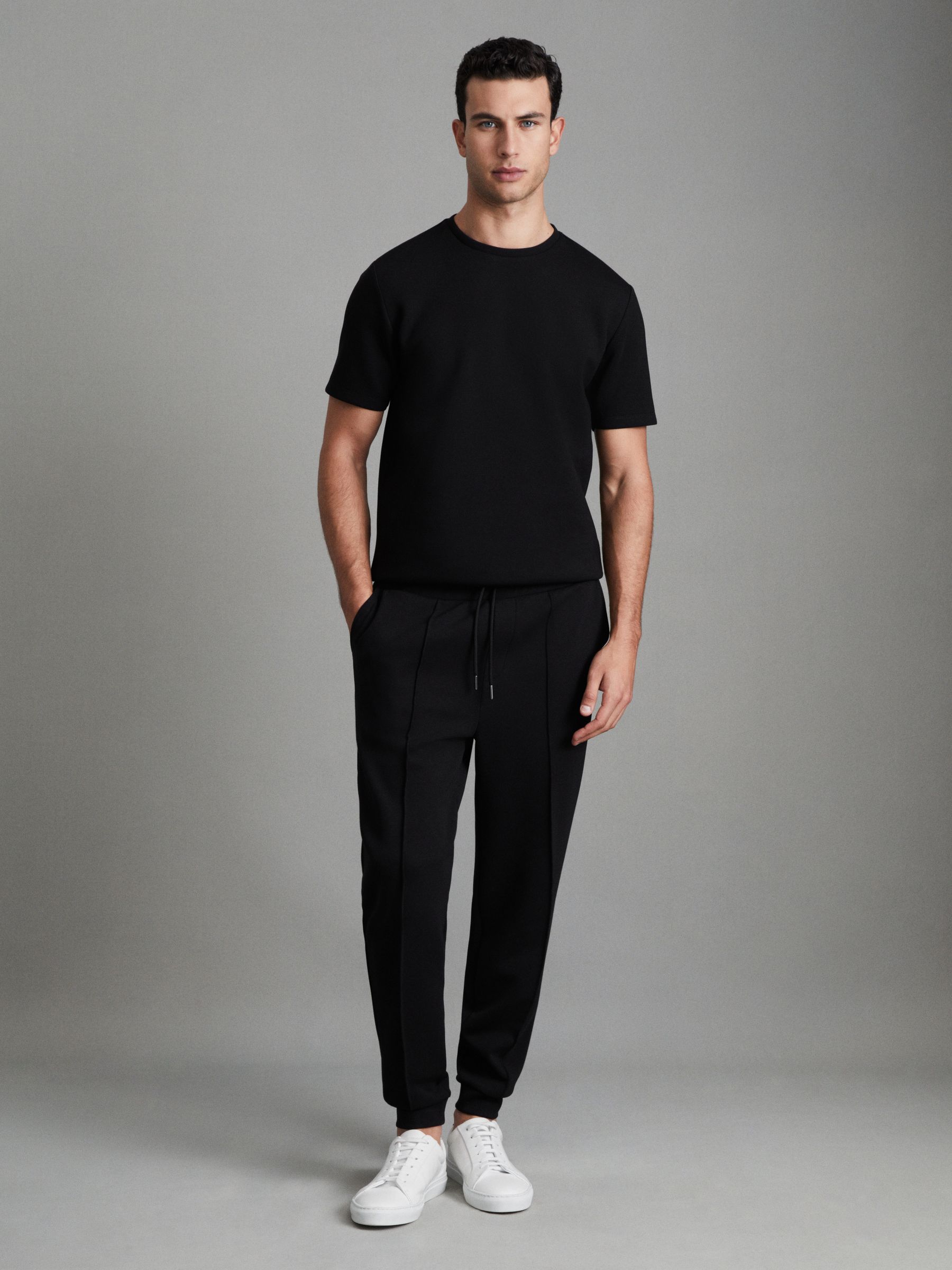 Drawstring Jersey Joggers in Black - Image 3 of 7