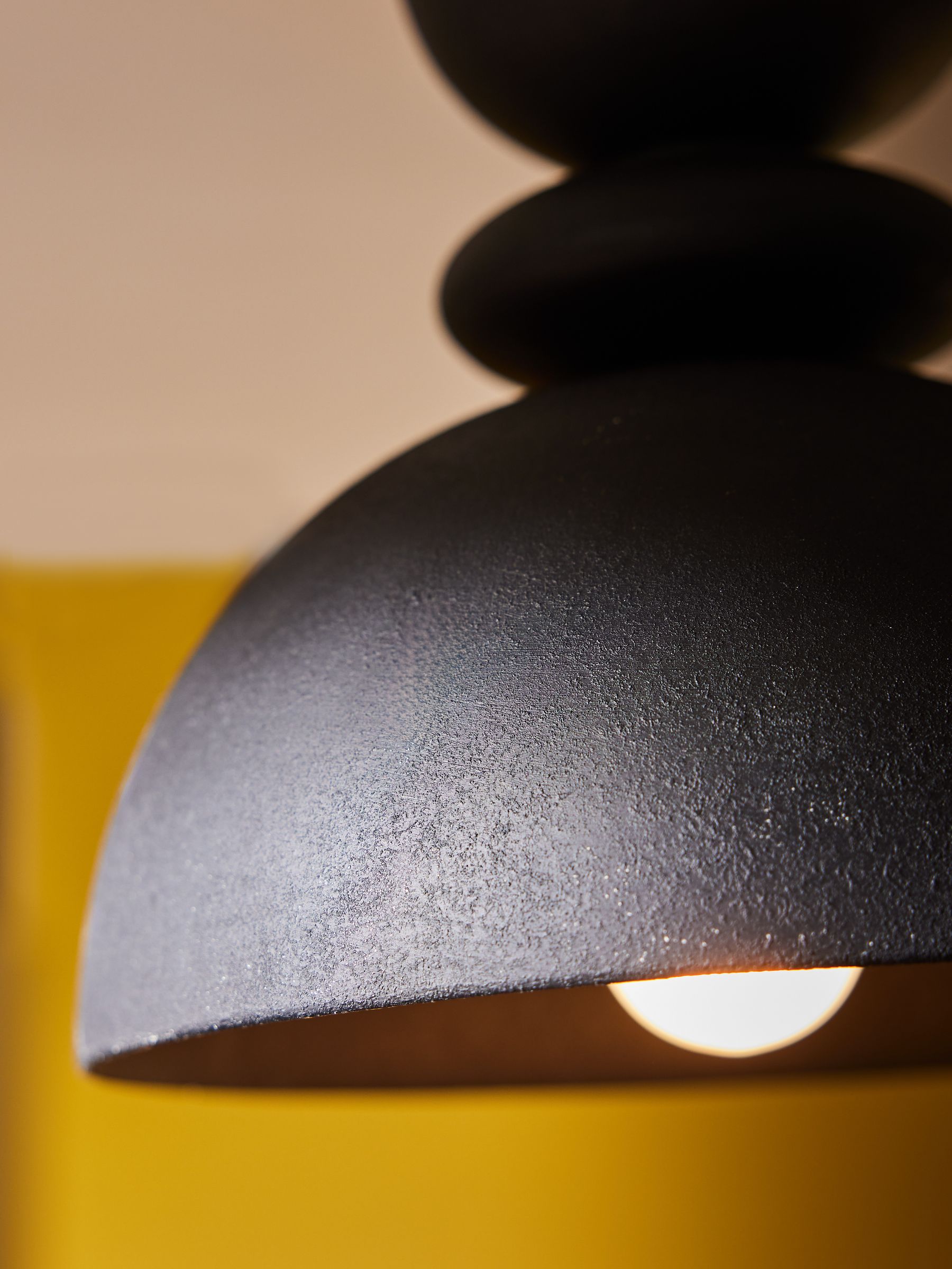 Freyja Flush Ceiling Light in Black - Image 2 of 3