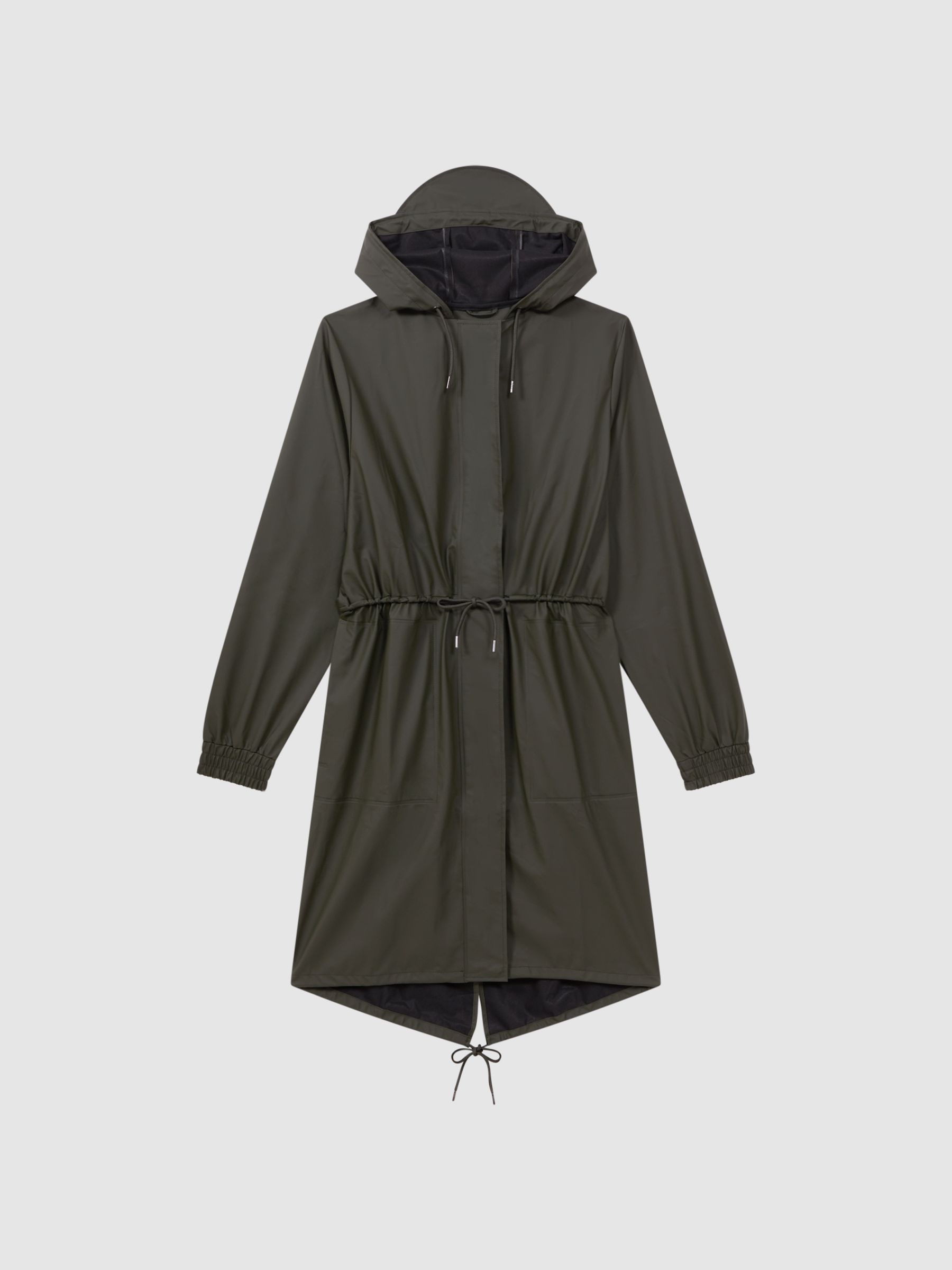 Rains String Parka in Green - Image 2 of 7
