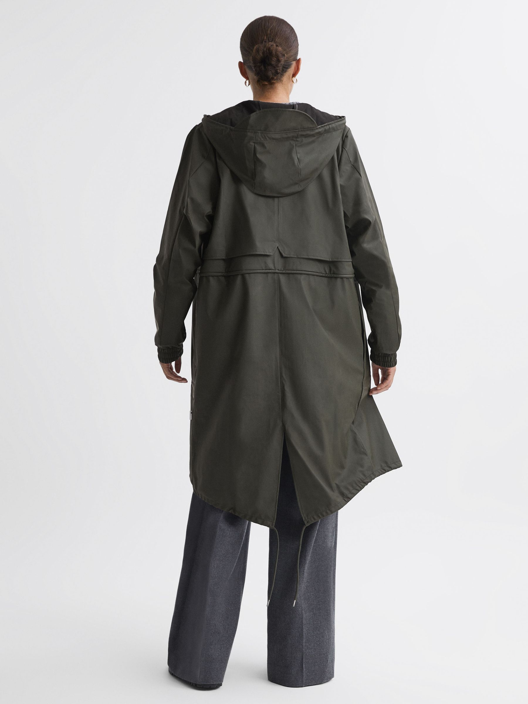 Rains String Parka in Green - Image 5 of 7