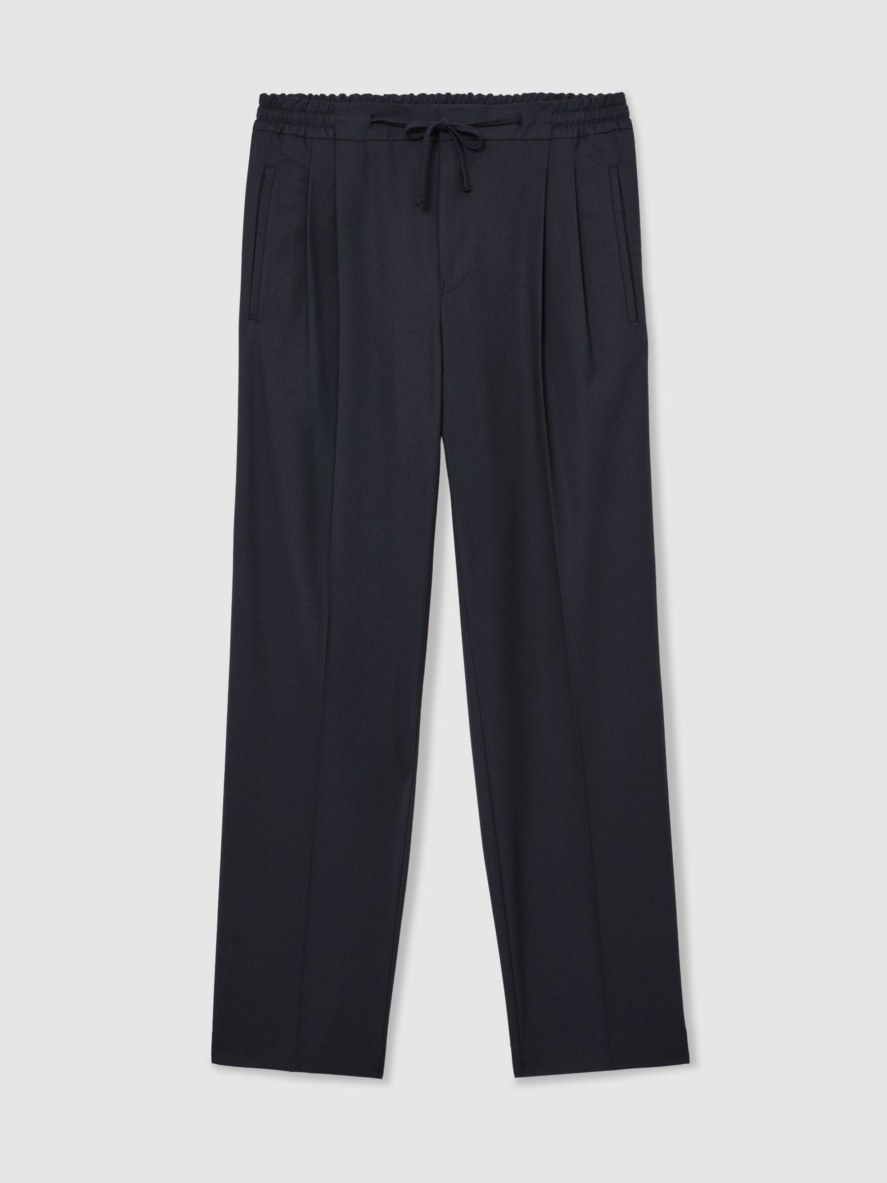 Relaxed Twill Drawstring Trousers in Navy - Billede 2 af 6