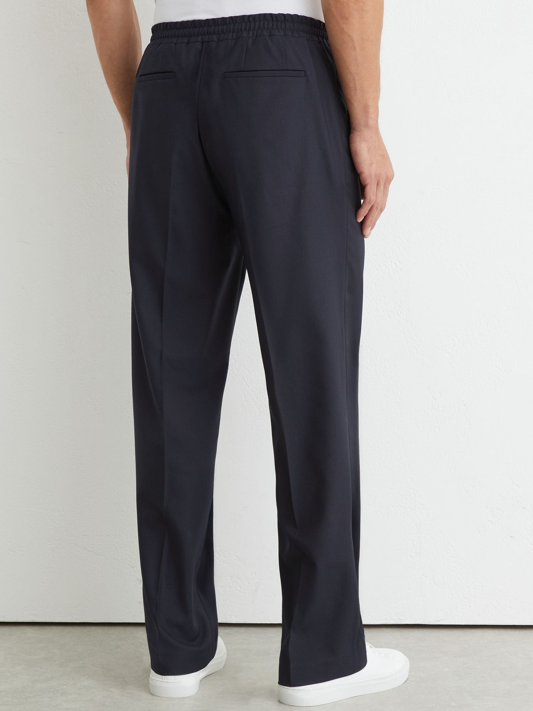 Relaxed Twill Drawstring Trousers in Navy - Billede 5 af 6