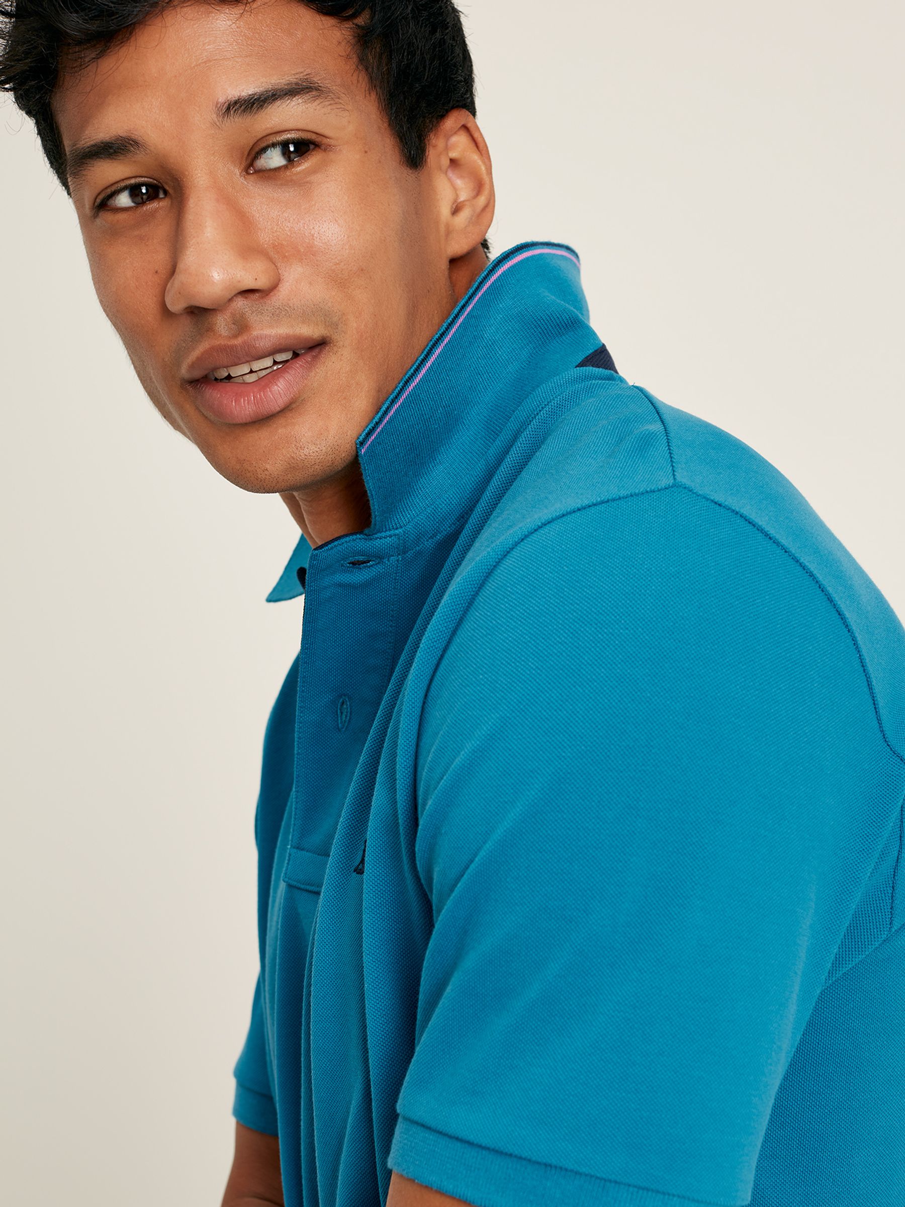 Woody Turquoise Cotton Polo Shirt - Image 10 of 12