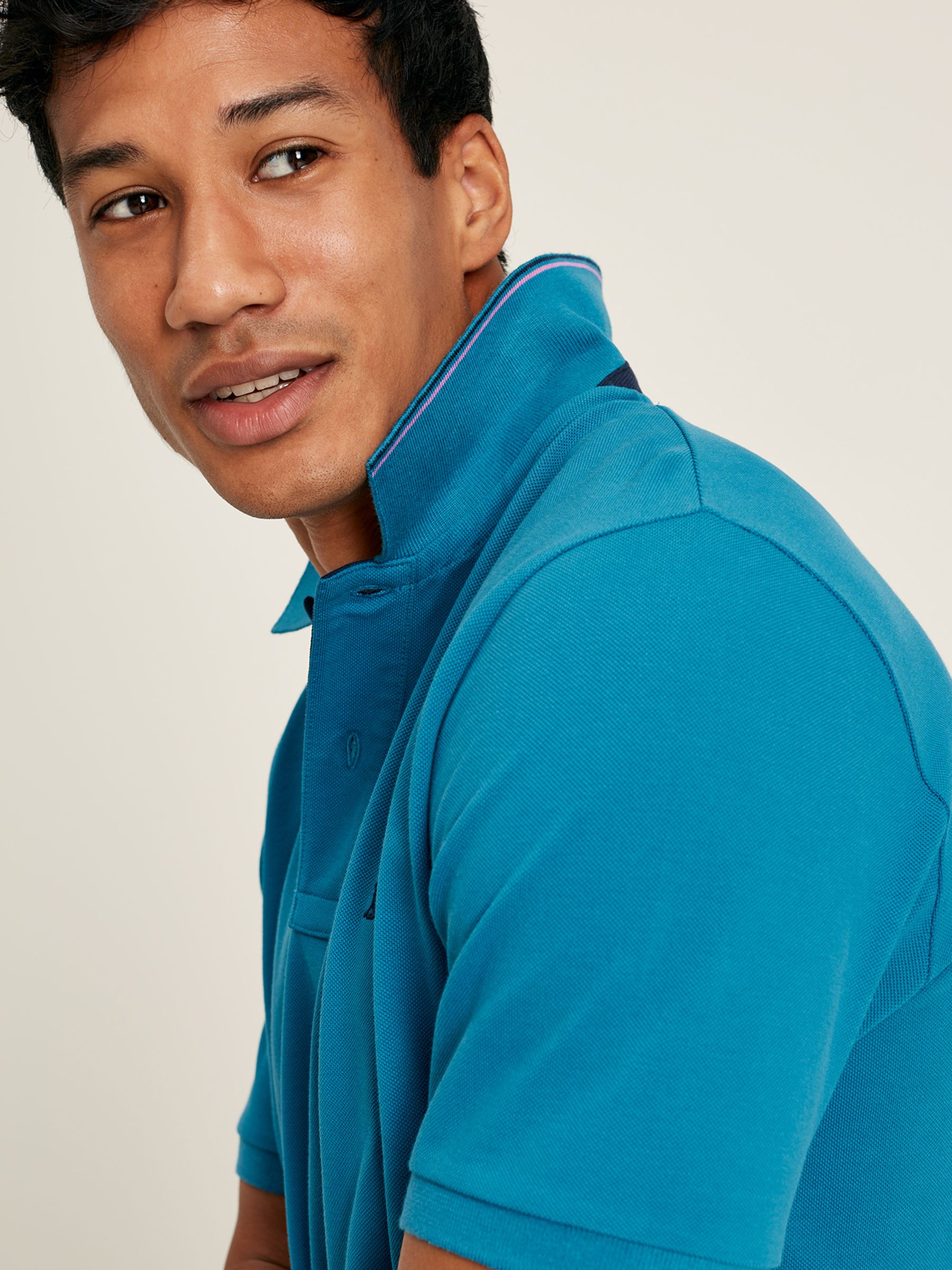 Woody Turquoise Cotton Polo Shirt - Image 4 of 12