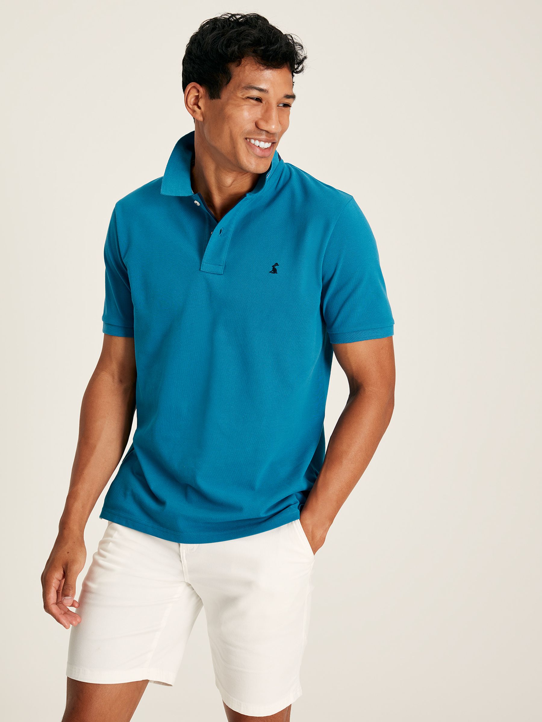 Woody Turquoise Cotton Polo Shirt - Image 9 of 12