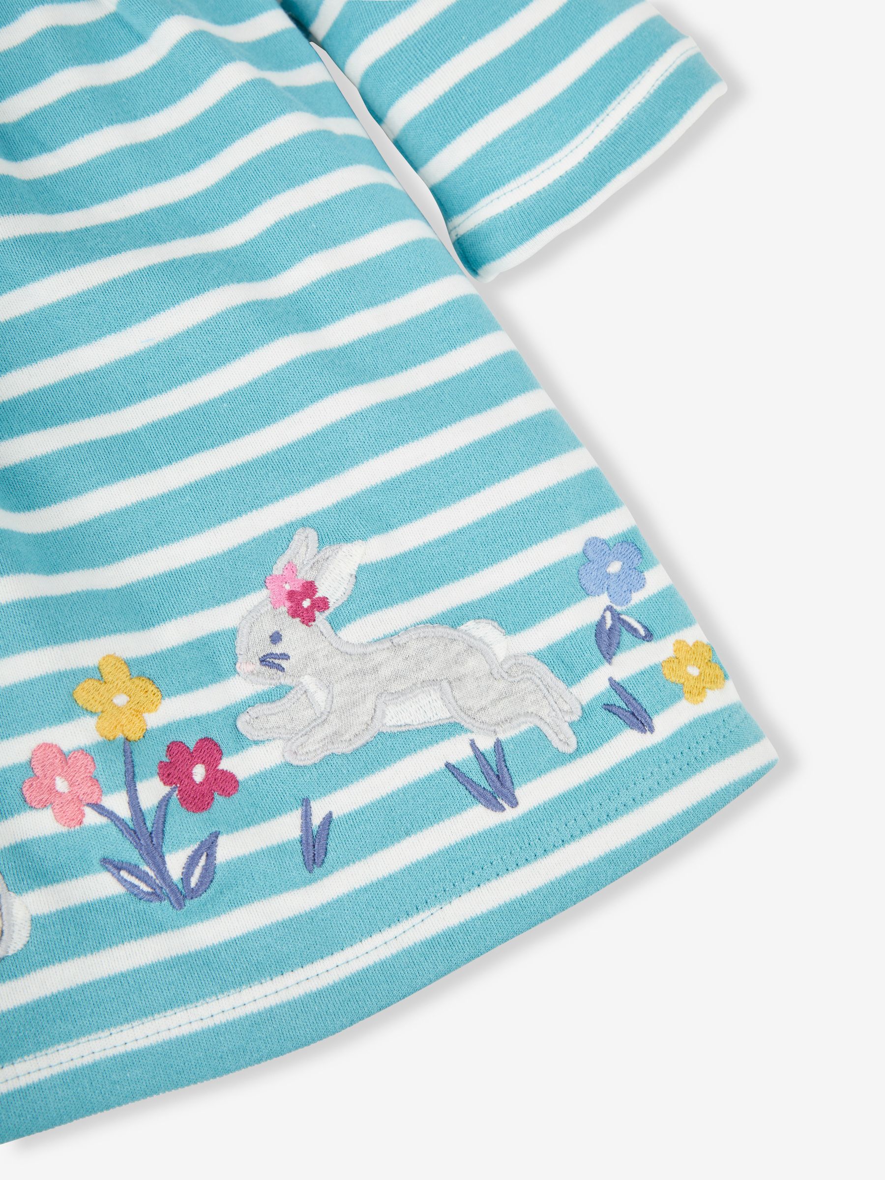 Duck Egg Green Bunny Girls' Stripe Appliqué Dress - Image 3 of 3