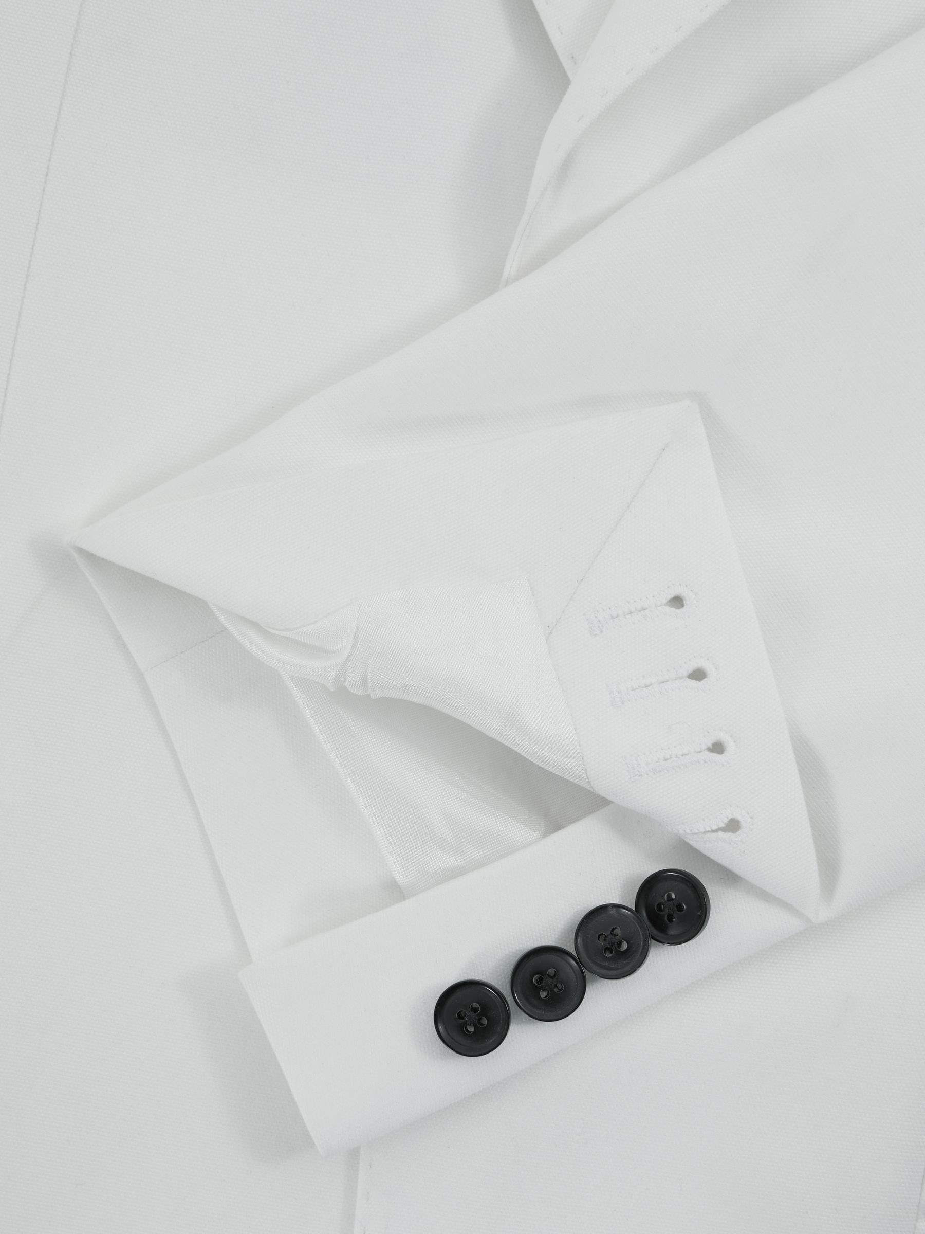 Atelier Sea Island Cotton Slim Fit Single Breasted Blazer in White - Image 7 of 8