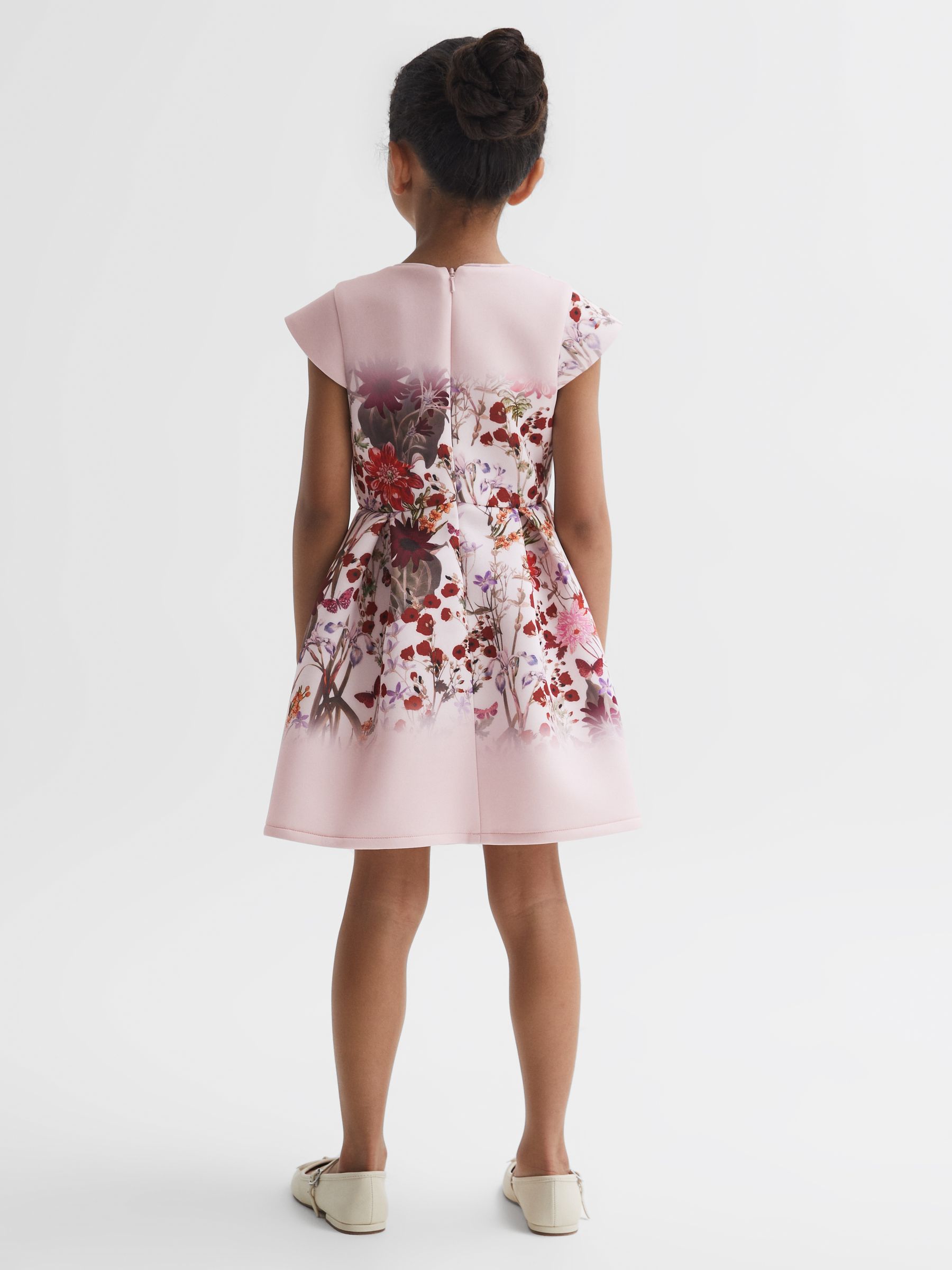 4-9 yrs Scuba Floral Printed Dress in Multi - Image 5 of 6