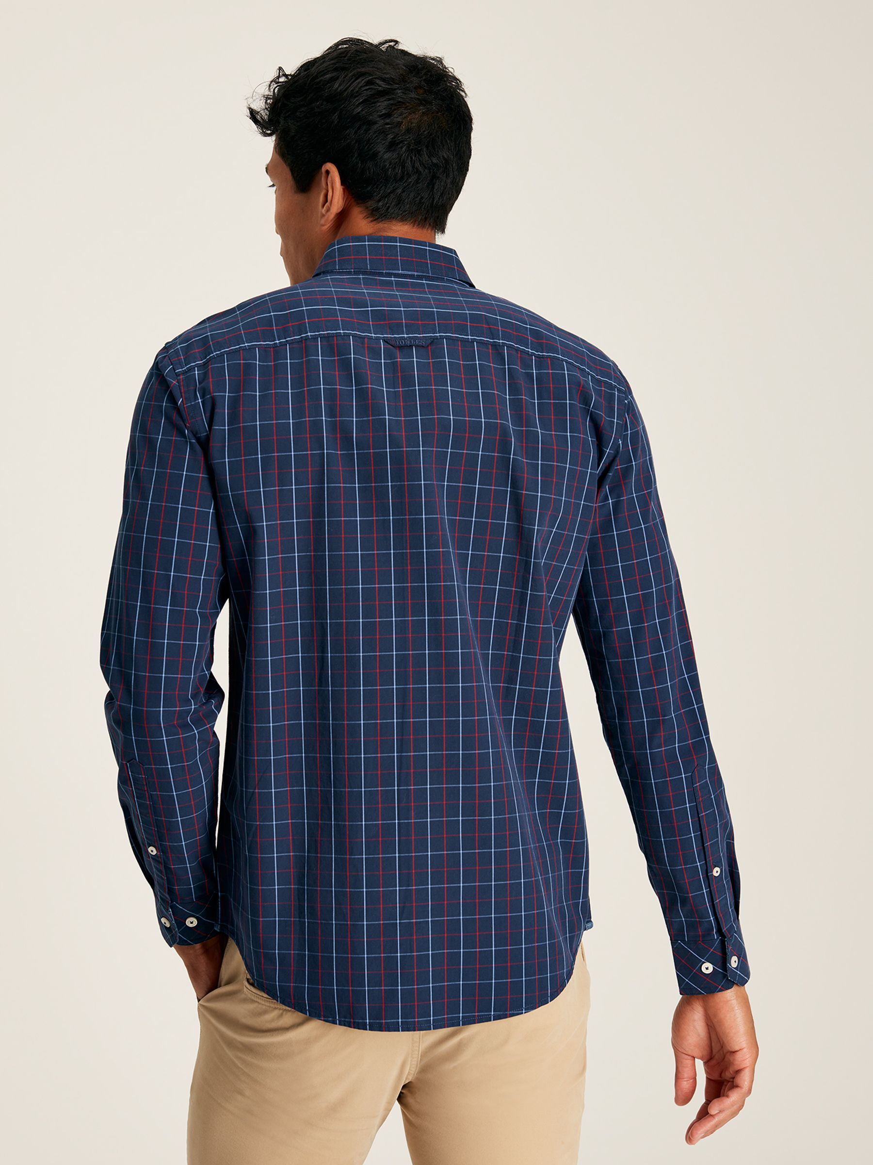 Abbott Navy Check Cotton Poplin Shirt - Image 2 of 6