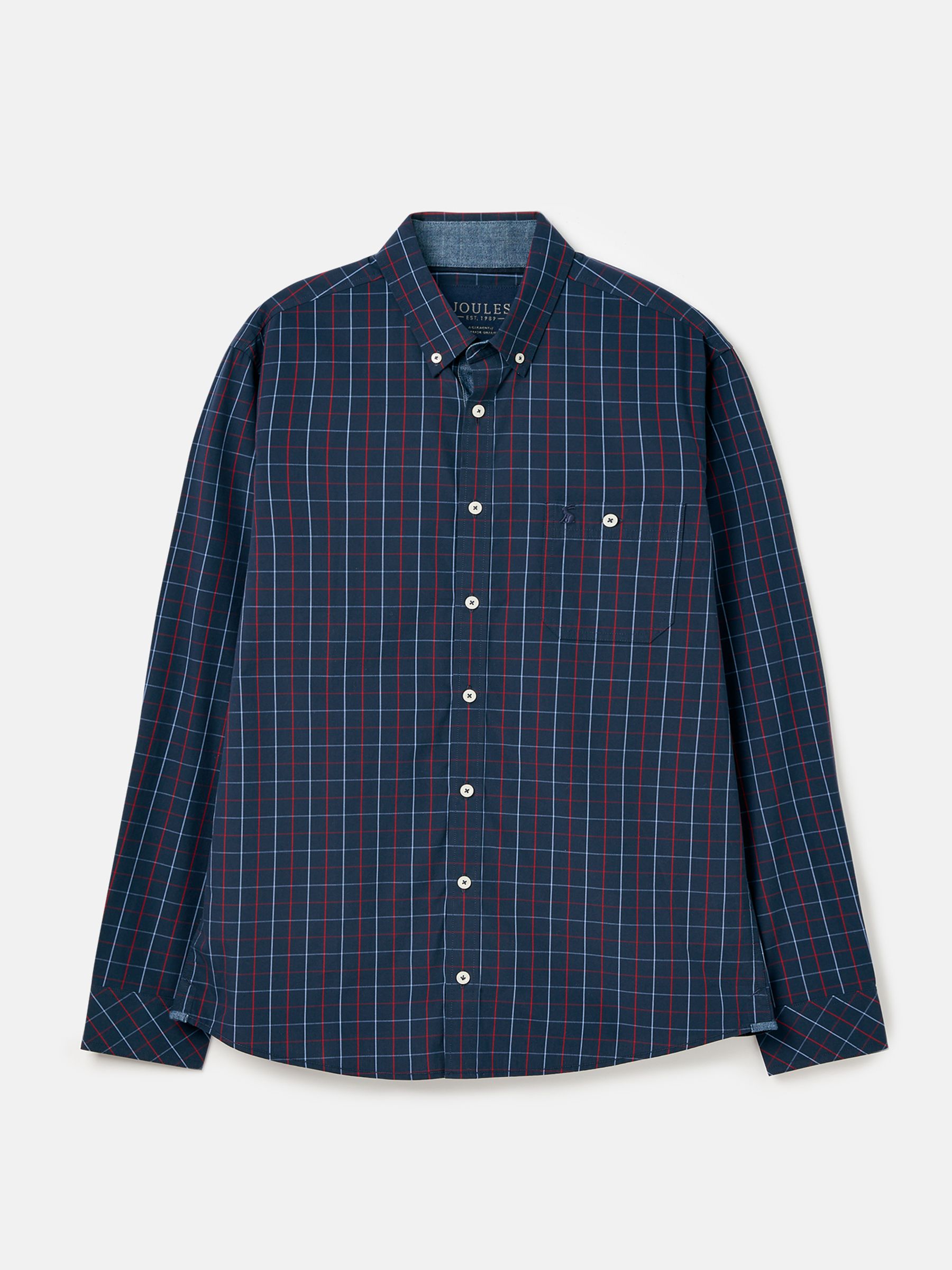 Abbott Navy Check Cotton Poplin Shirt - Image 6 of 6