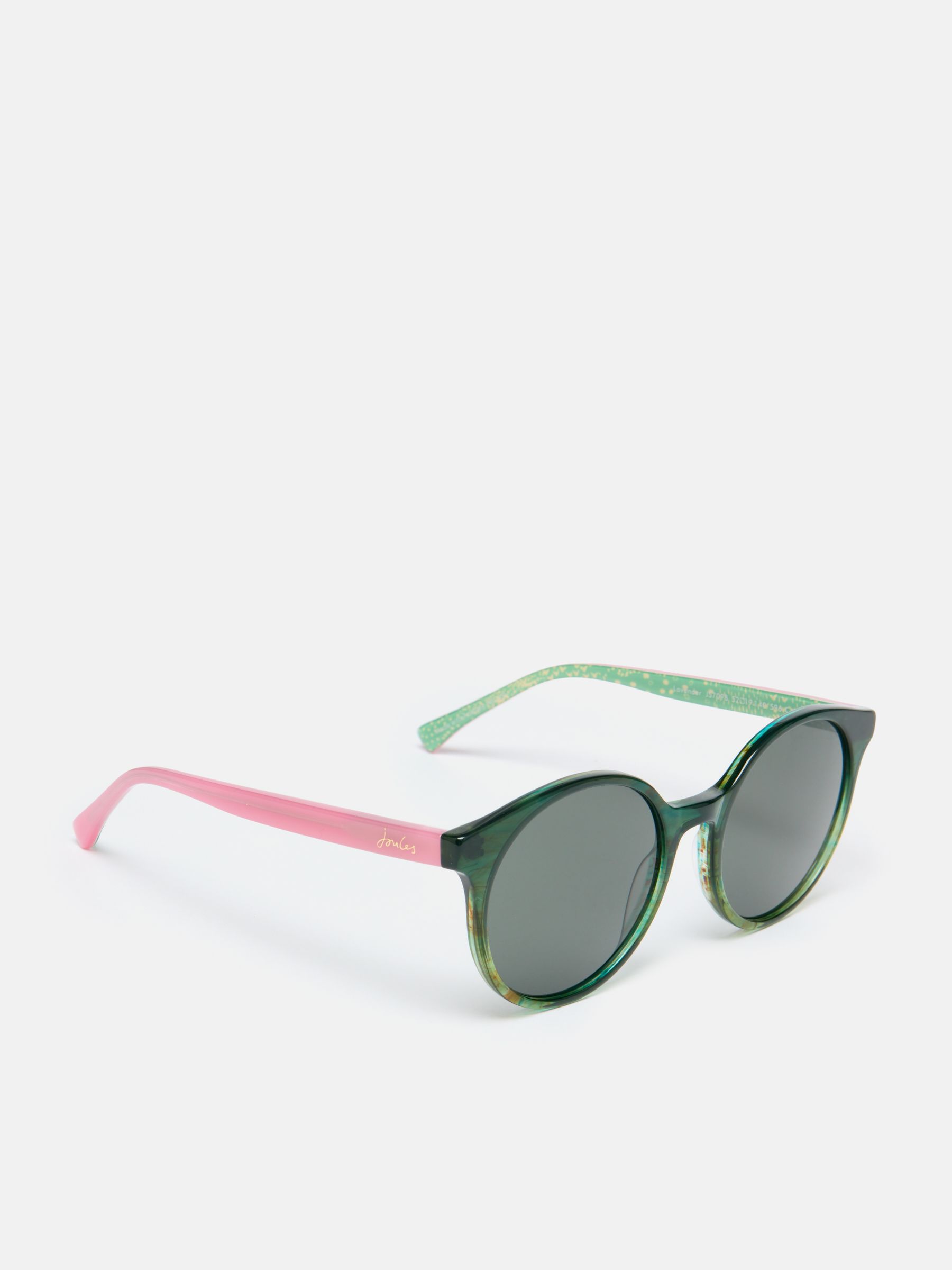 Green Floral Round Rimmed Sunglasses - Image 1 of 4