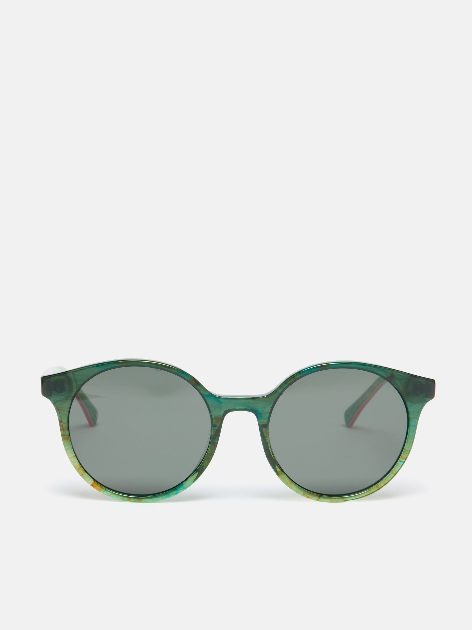 Green Floral Round Rimmed Sunglasses - Image 2 of 4