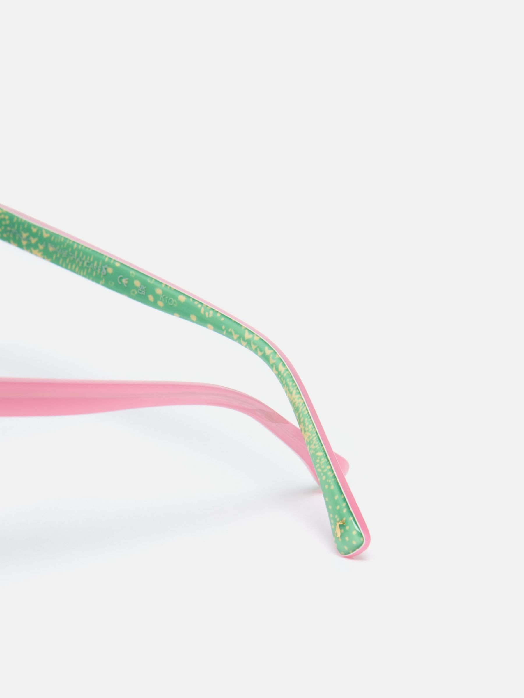 Green Floral Round Rimmed Sunglasses - Image 4 of 4