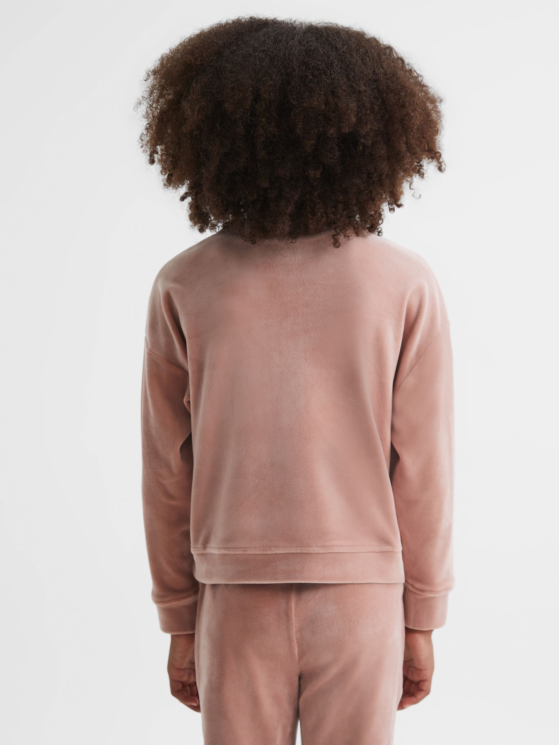 9-13 yrs Velour Sequin Motif Jumper in Pink - Image 5 of 6