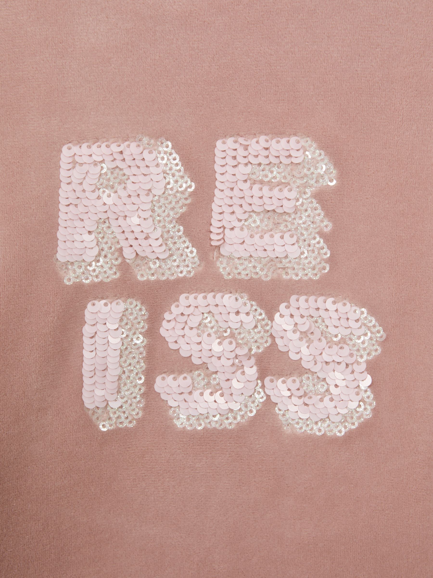 9-13 yrs Velour Sequin Motif Jumper in Pink - Image 6 of 6