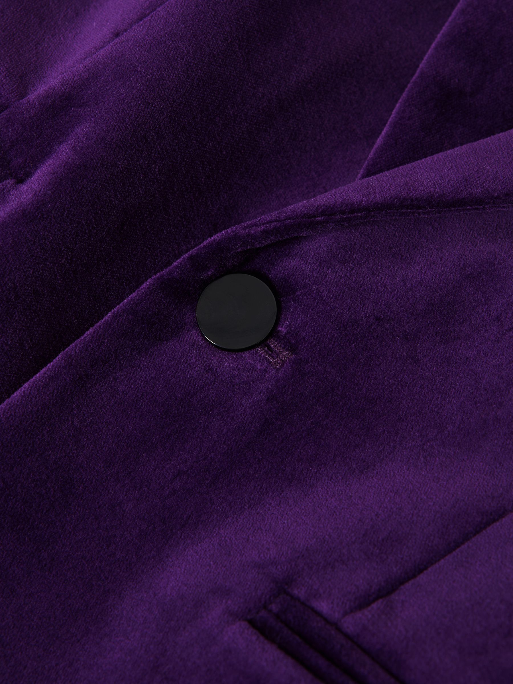 Slim Fit Velvet Single Breasted Blazer in Purple - Image 6 of 6