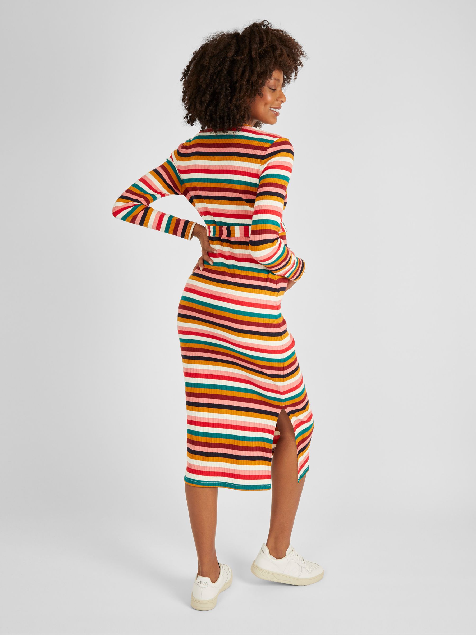 Multi Stripe Ribbed Jersey Maternity Dress - Image 2 of 4