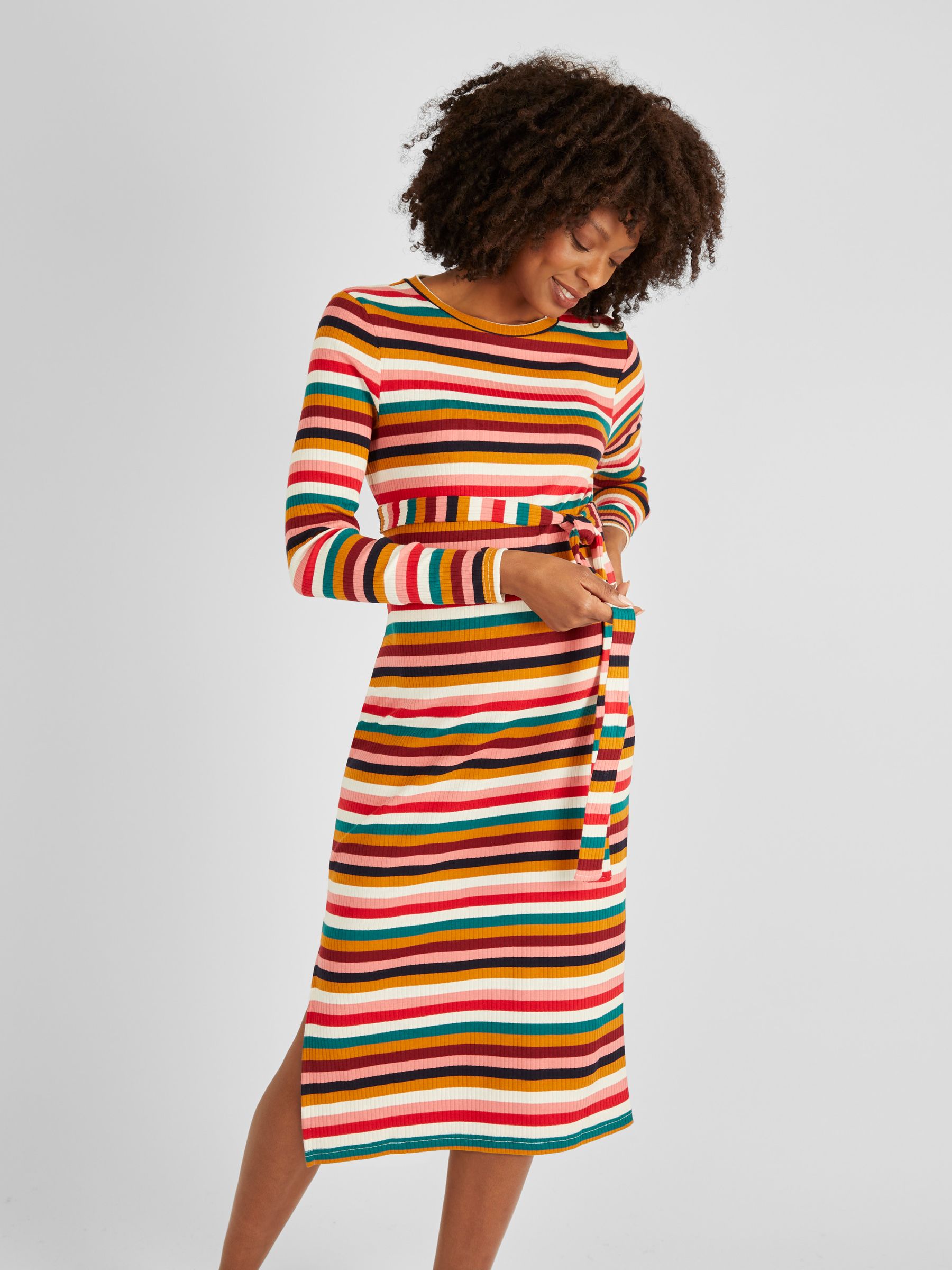 Multi Stripe Ribbed Jersey Maternity Dress - Image 3 of 4