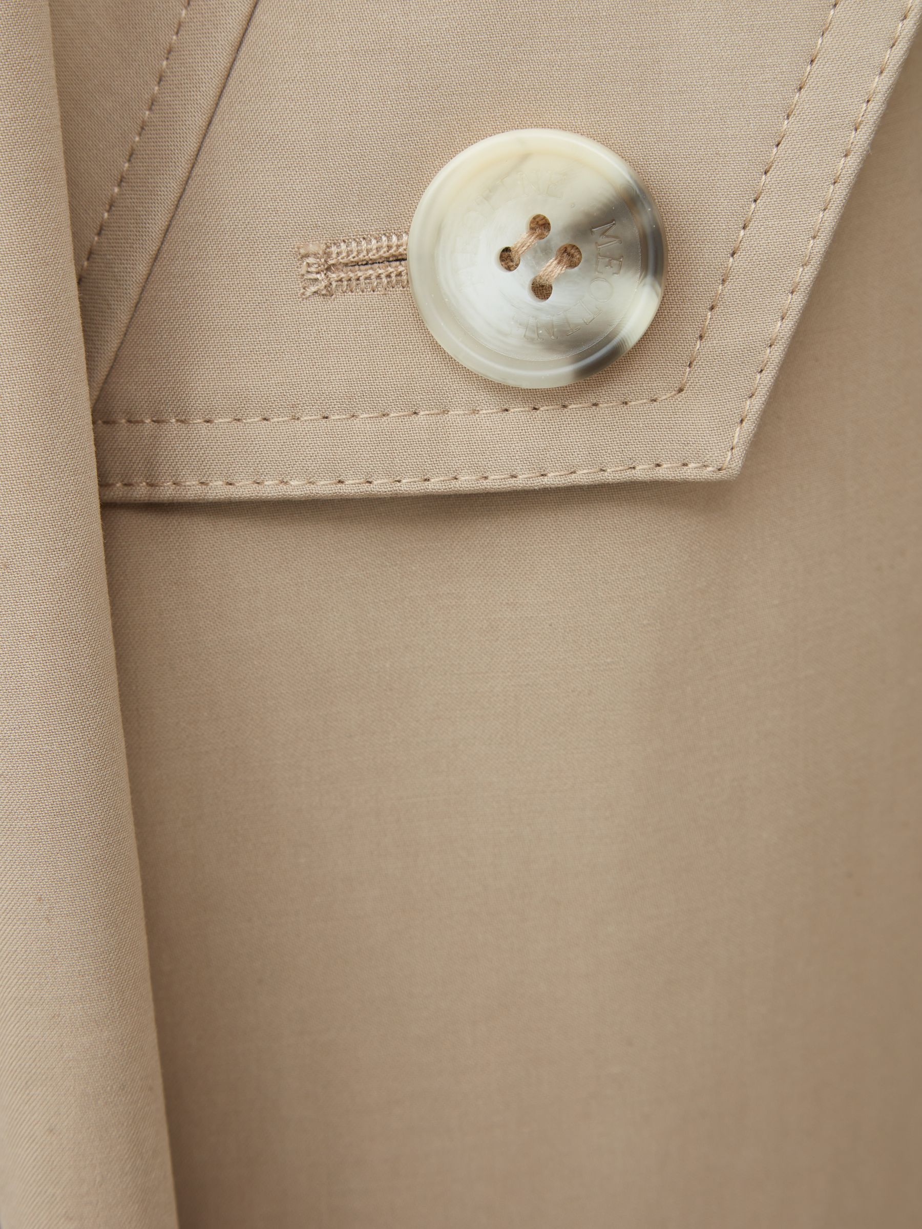 Meotine Mid Length Trench Coat in Beige - Image 6 of 7