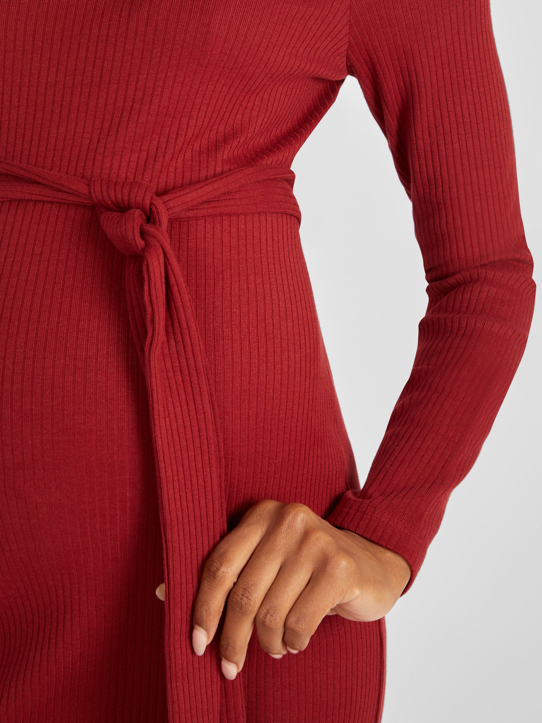 jersey knit maternity dress Isla Ribbed Jersey Dress (Ivory)