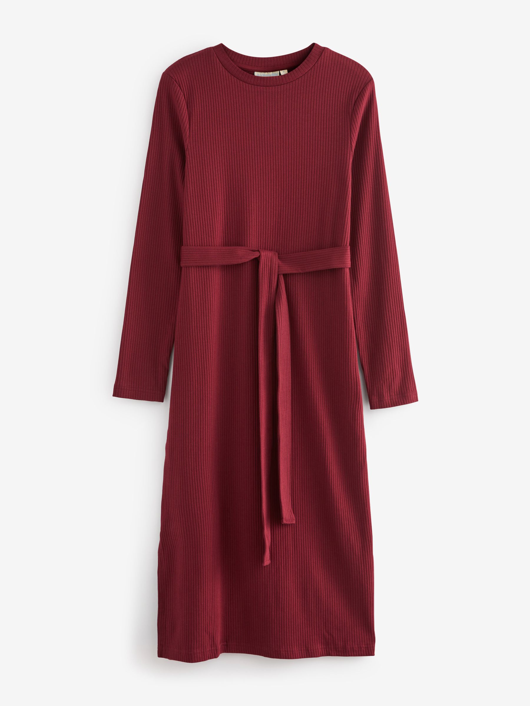Rust Red Ribbed Jersey Maternity Dress - Image 6 of 7