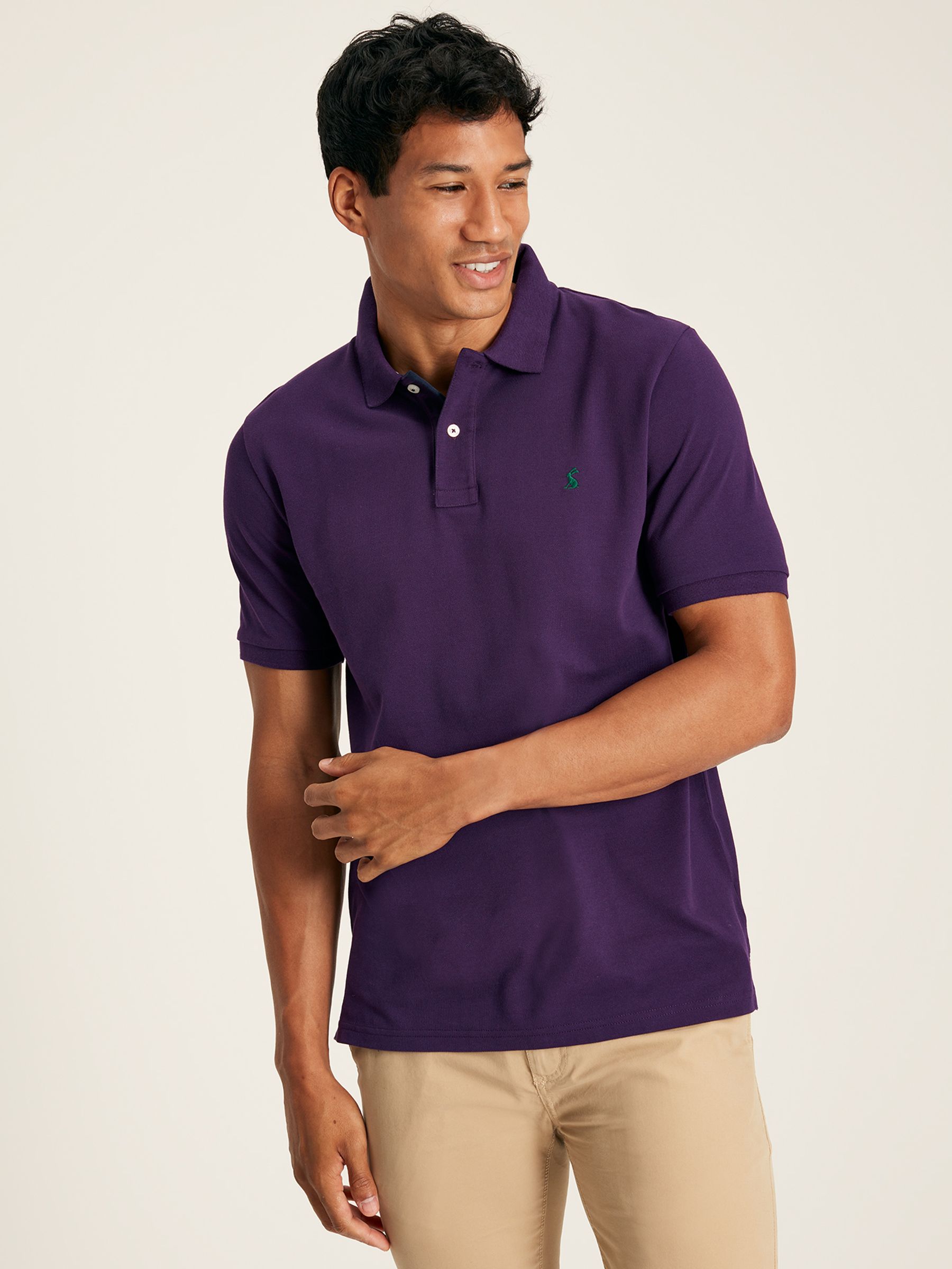 Woody Purple Cotton Polo Shirt - Image 1 of 6