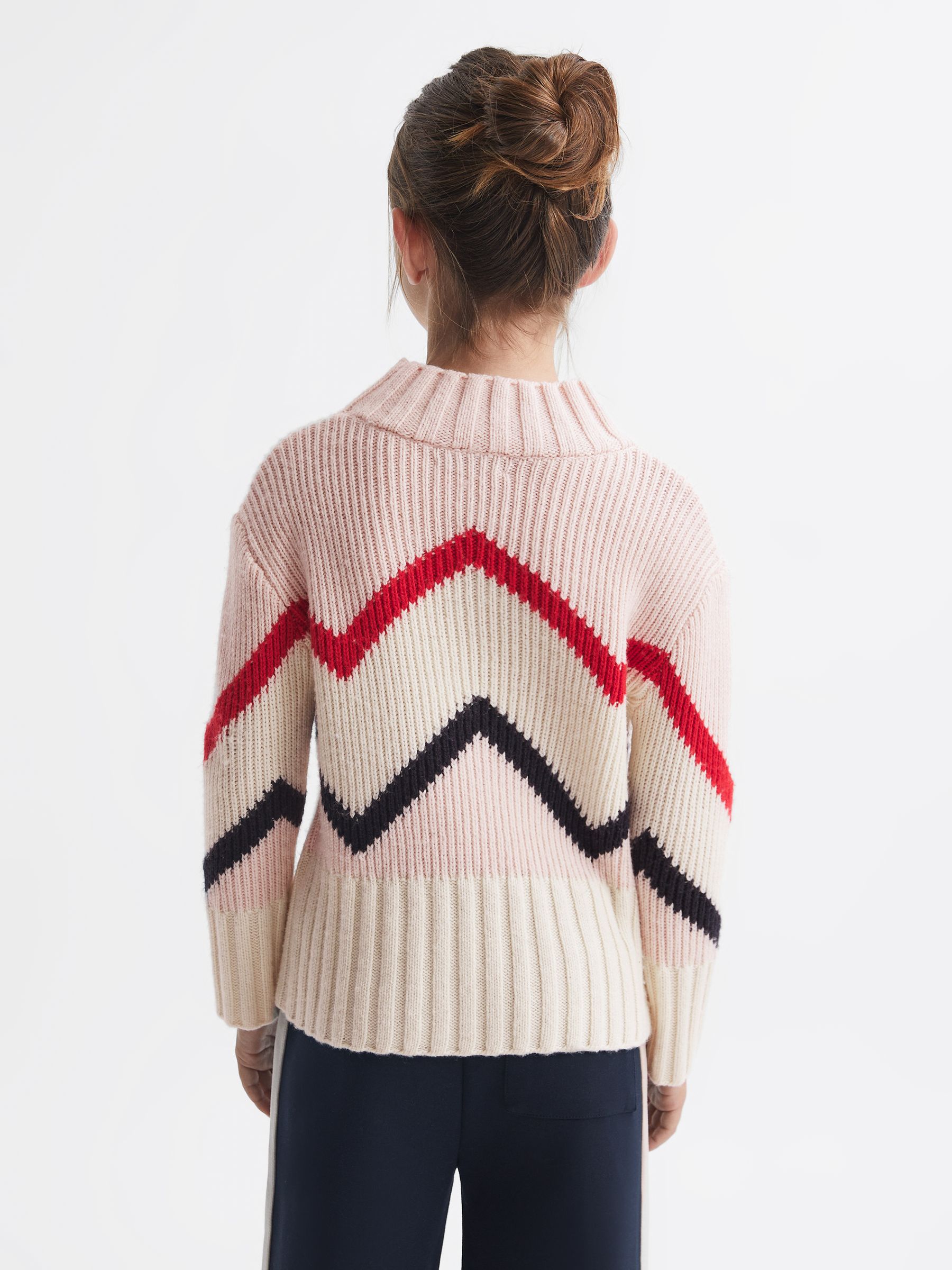 Knitted Zig-Zag Jumper in Pink - 圖片 5/6