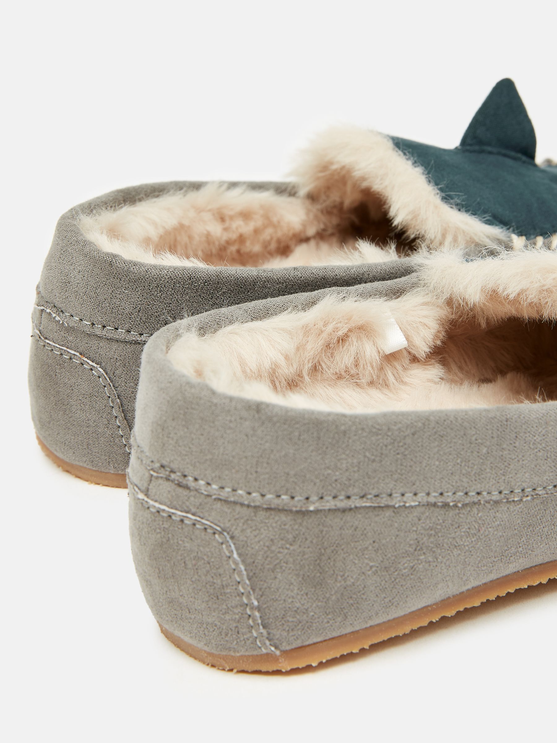 Boys' Quinn Navy Shark Moccasin Slippers - Image 5 of 7