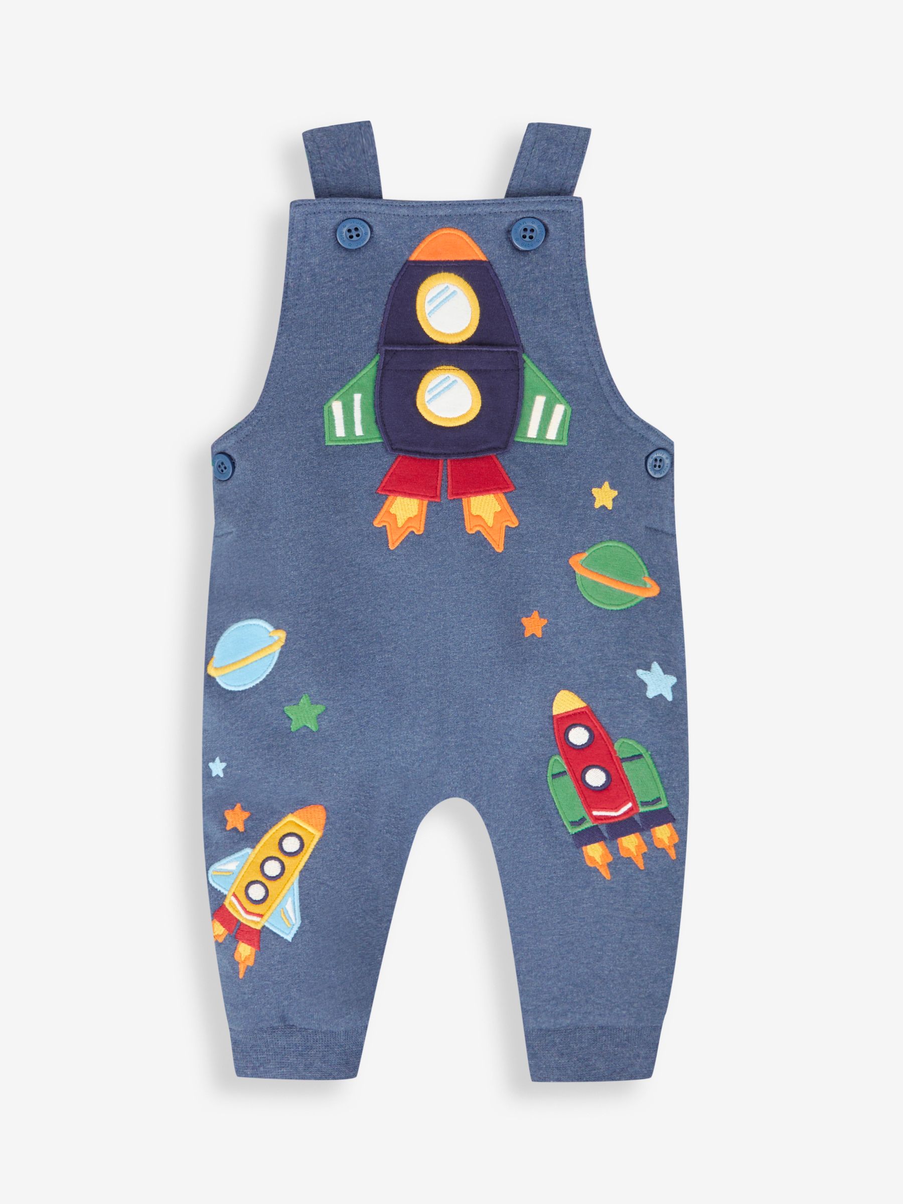 Indigo Blue Rocket Boys' Bear Appliqué Dungarees & Stripe Top Set - Image 2 of 8
