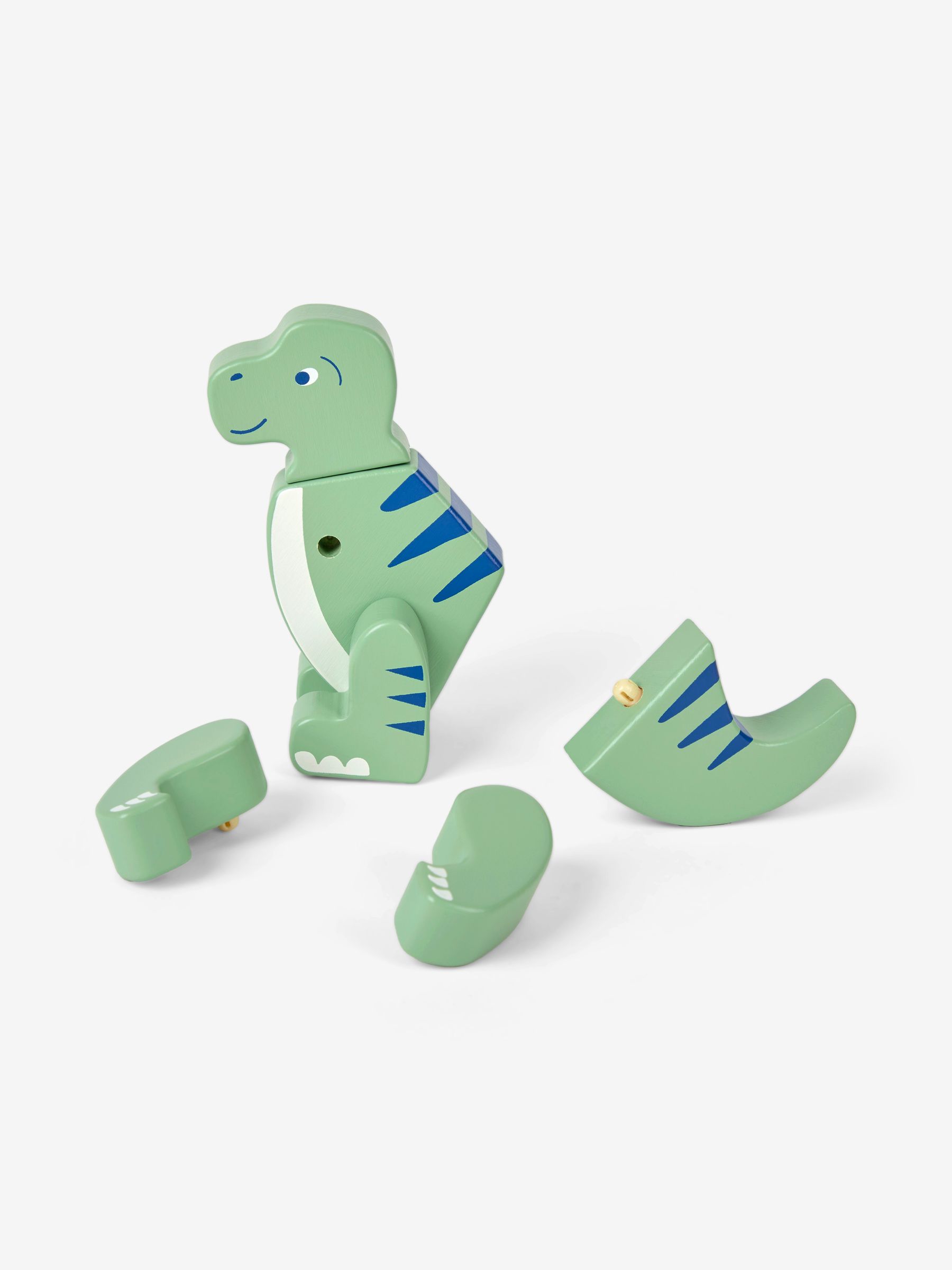 Green Wooden Transforming Dinosaur Playset - Image 8 of 12