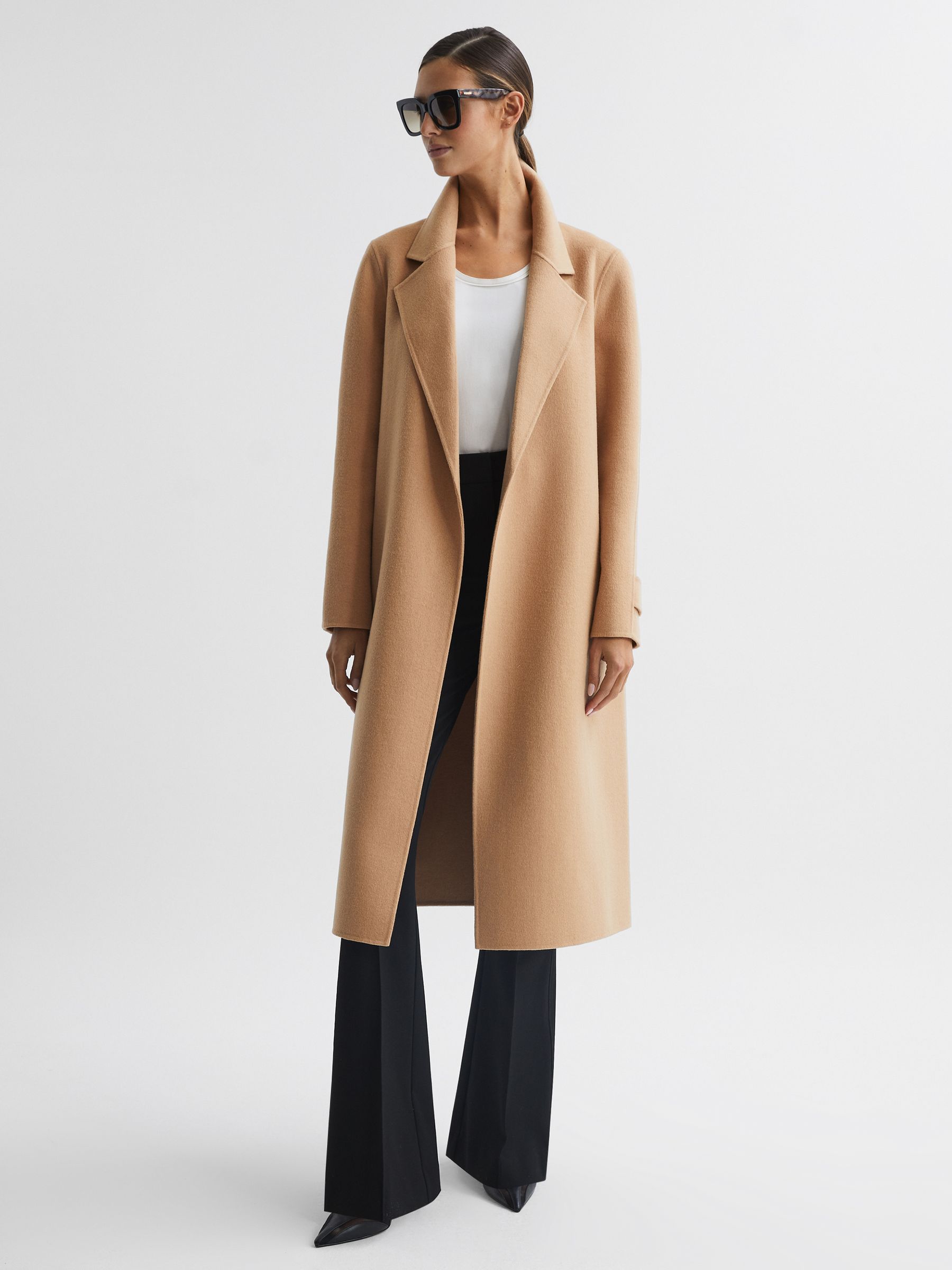 Wool Blend Blindseam Belted Coat in Camel - Image 1 of 5