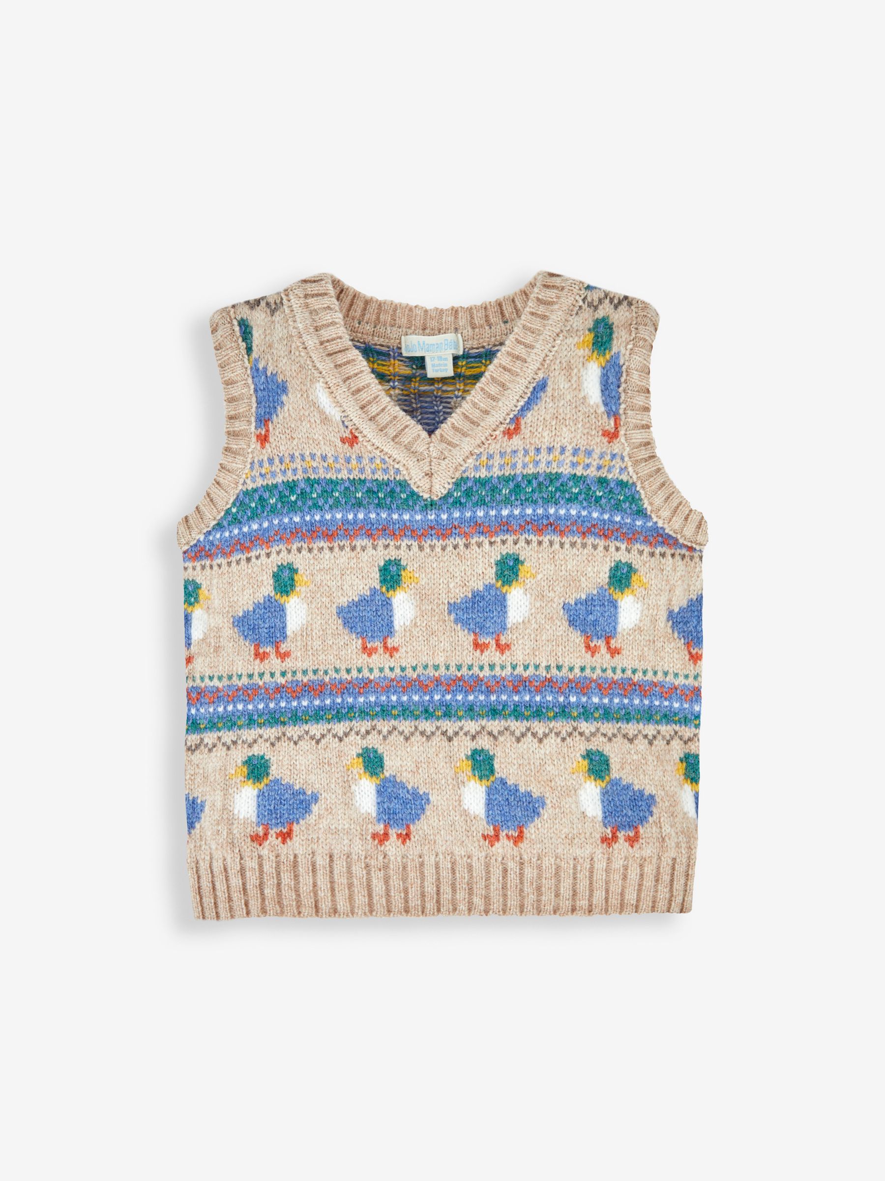 Mocha Brown Duck Fairisle Pattern Tank Top - Image 1 of 2