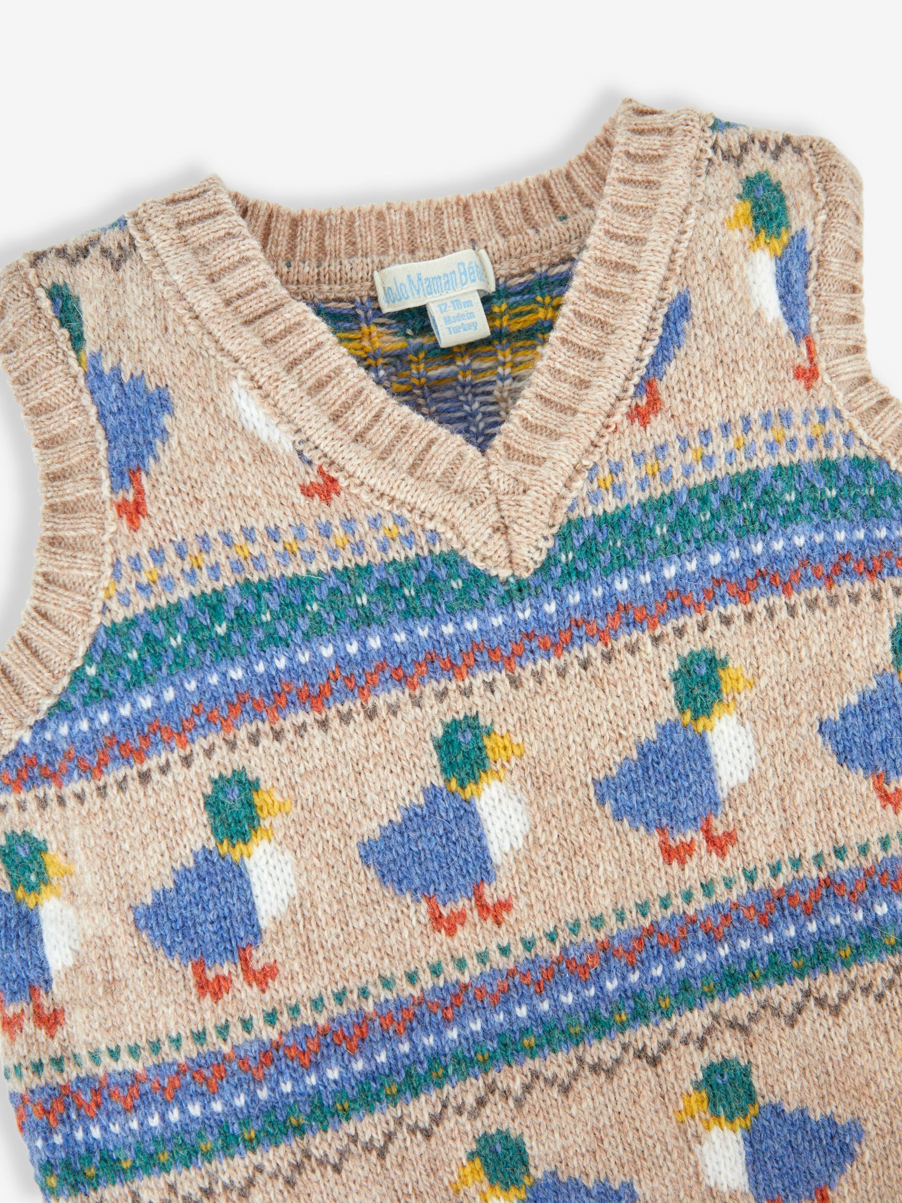 Mocha Brown Duck Fairisle Pattern Tank Top - Image 2 of 2