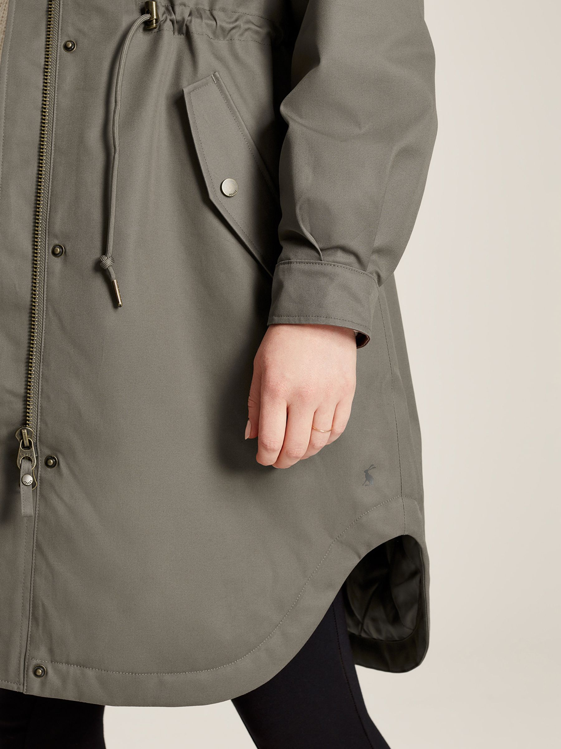 Langford Dark Grey Long Waterpoof Raincoat With Hood - Image 6 of 7