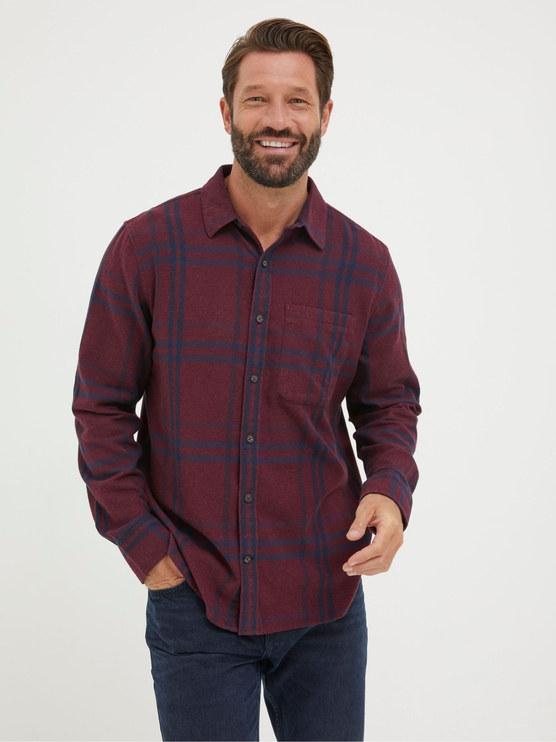 Red Windowpane Check Shirt - Image 1 of 4