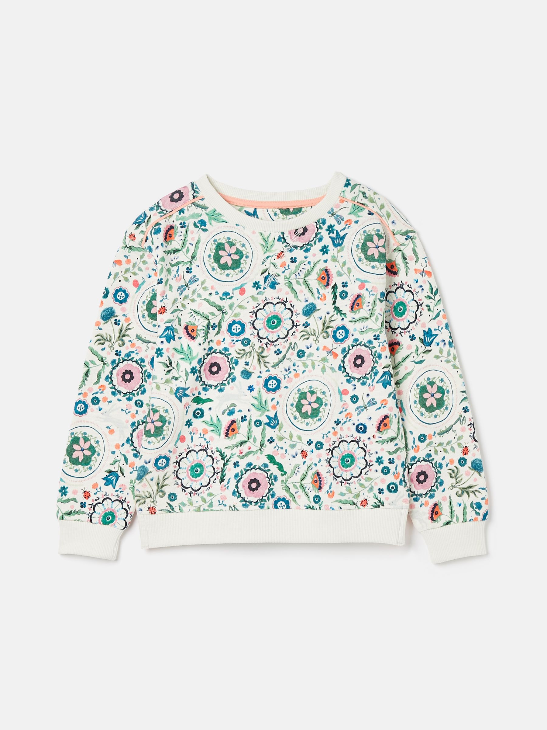 Girls' Chelsea Cream Crew Neck Printed Sweatshirt - Image 1 of 6
