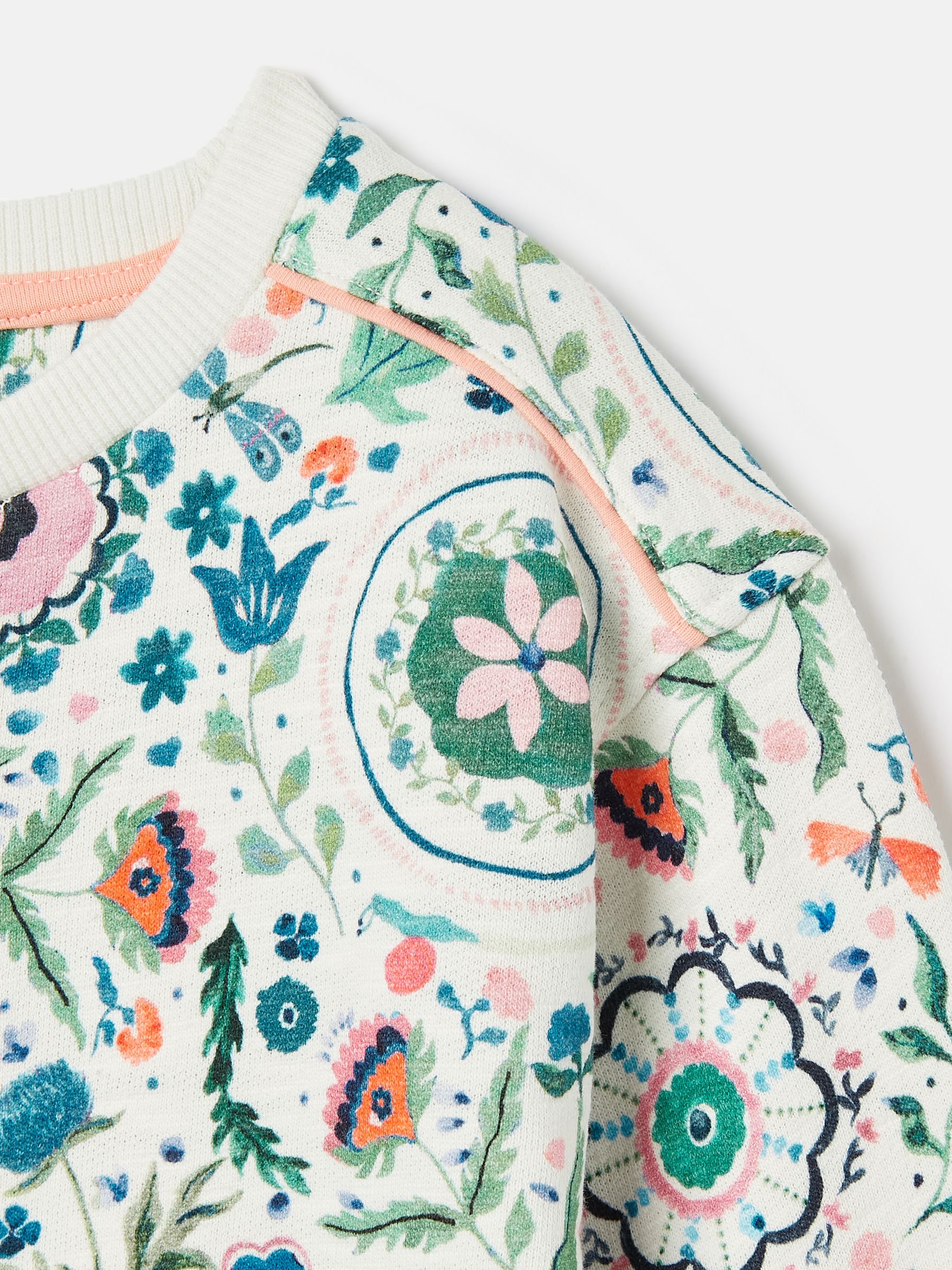 Girls' Chelsea Cream Crew Neck Printed Sweatshirt - Image 4 of 6