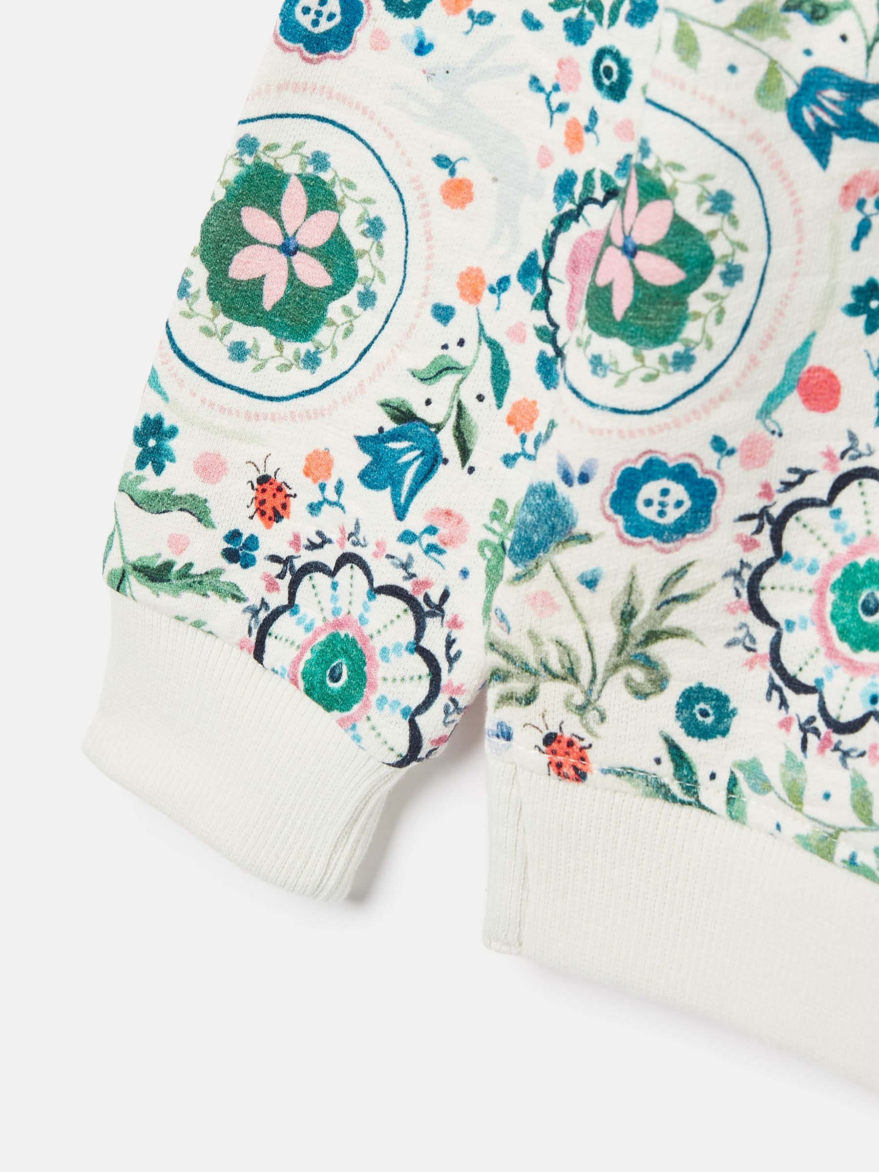 Girls' Chelsea Cream Crew Neck Printed Sweatshirt - Image 6 of 6