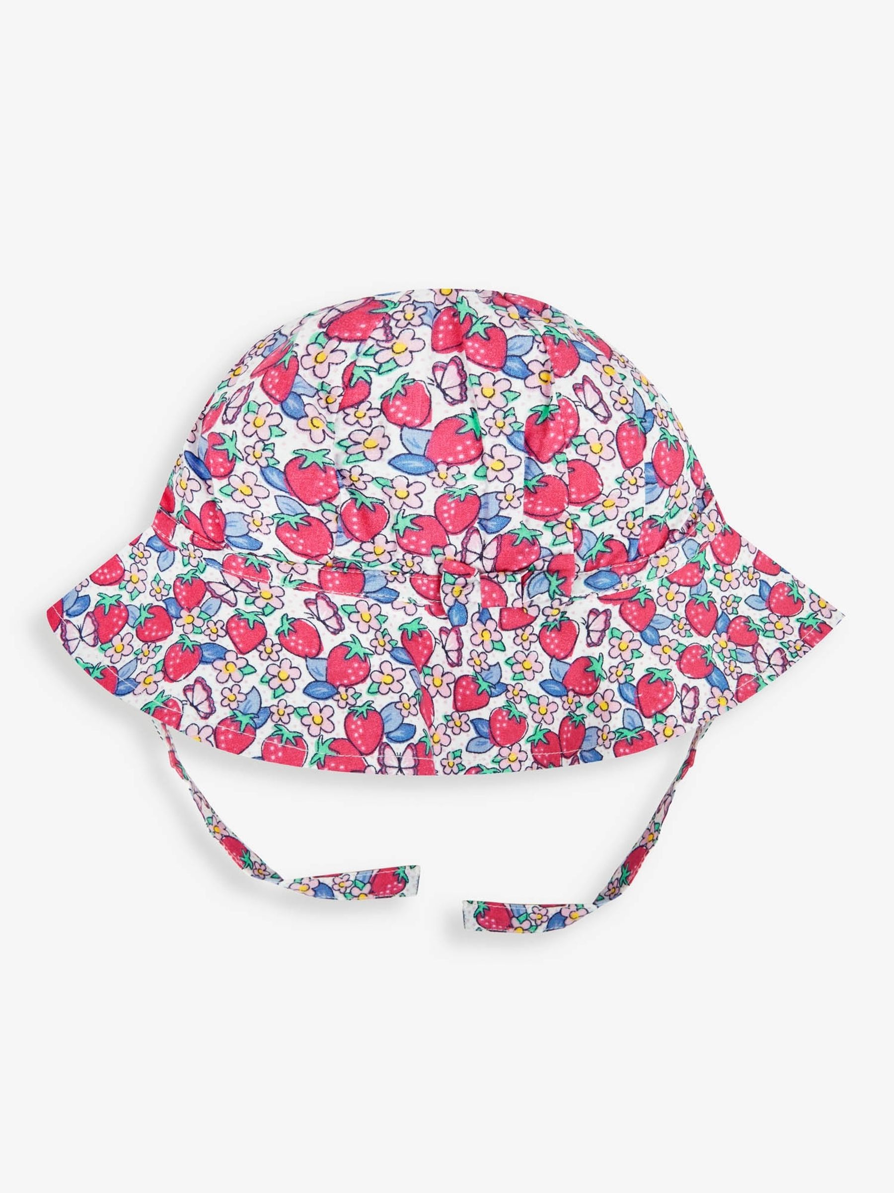 Pink Pretty Strawberry Print Floppy Sun Hat - Image 1 of 2