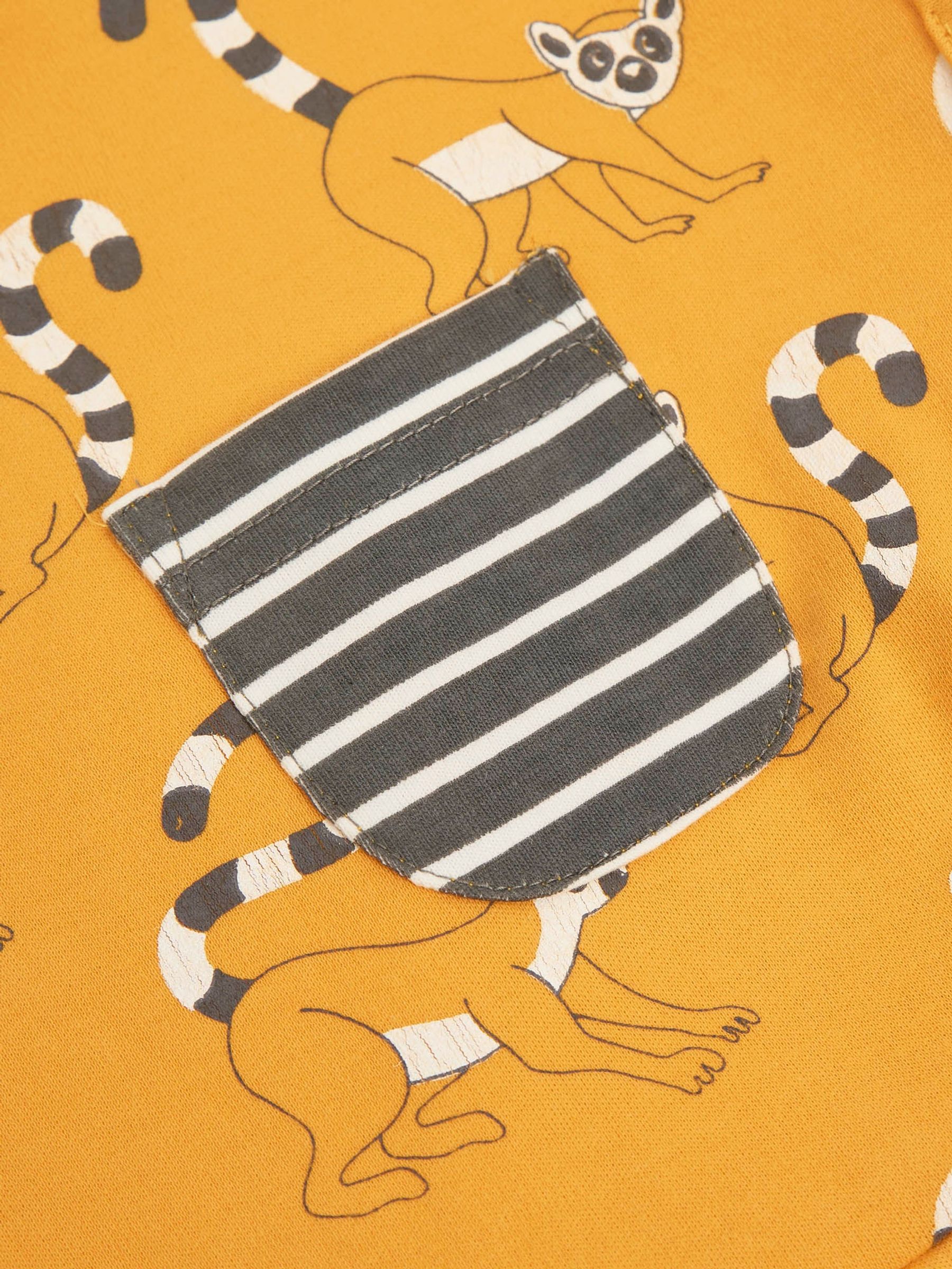 Mustard Girls' Lemur Print Dress with Pockets - Image 4 of 4