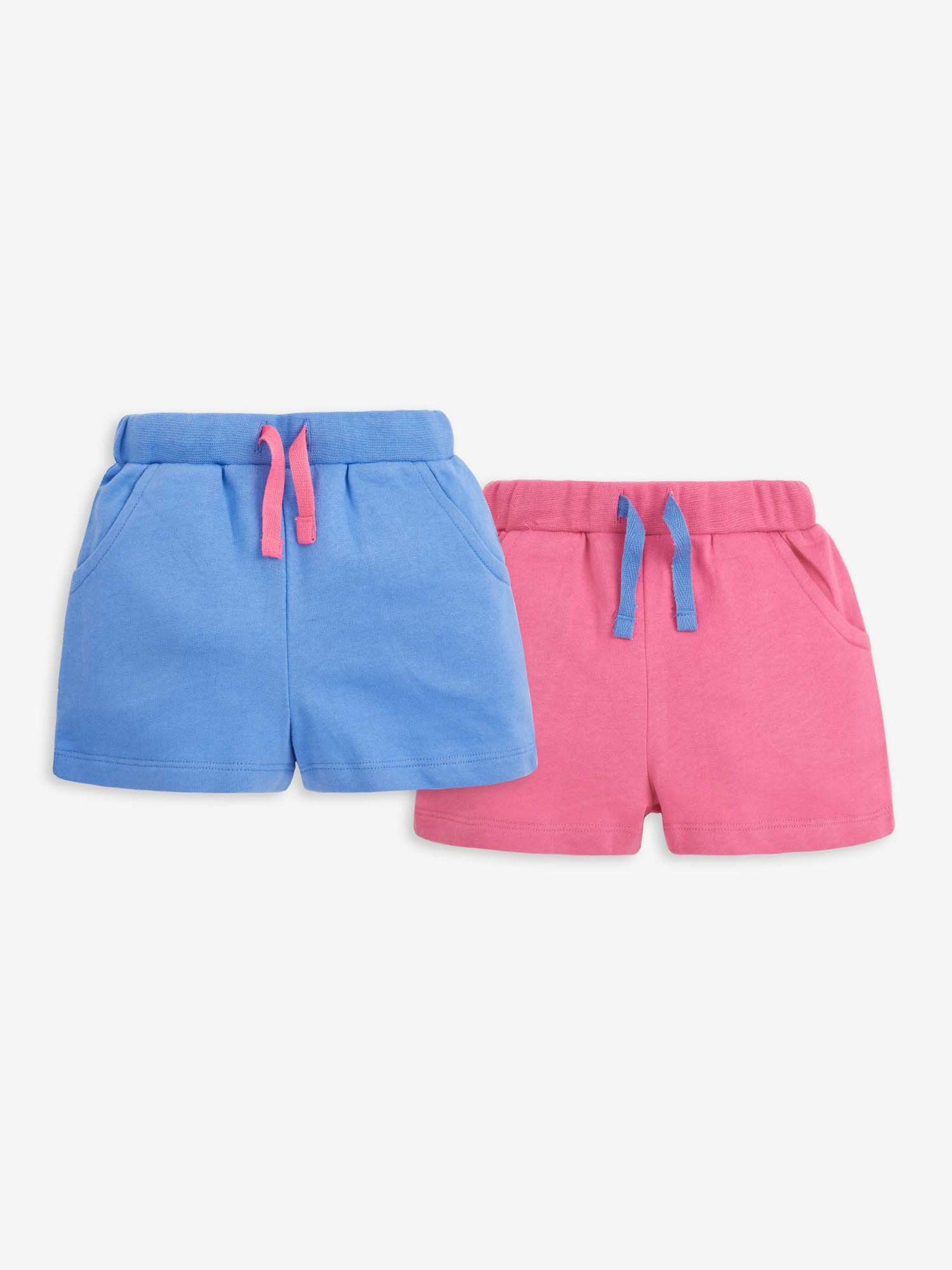 Dusky Pink 2-Pack Girls' Basics Pink & Blue Shorts - Image 1 of 5