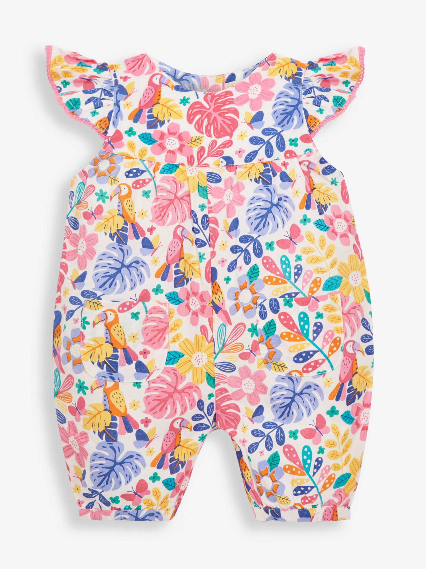 White Tropical Print Baby Sunsuit - Image 4 of 5