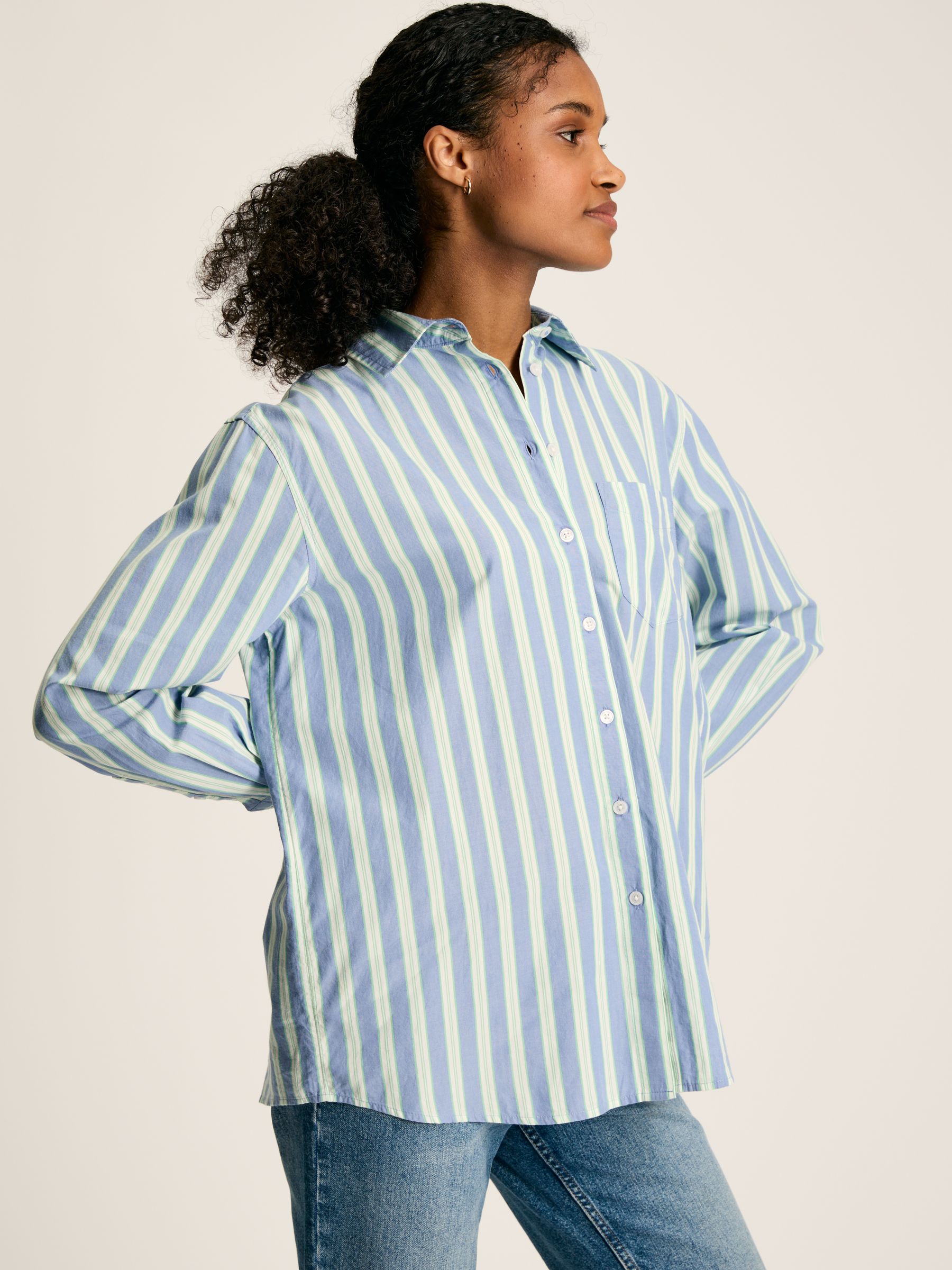 Amilla Blue/White Cotton Shirt - Image 1 of 7