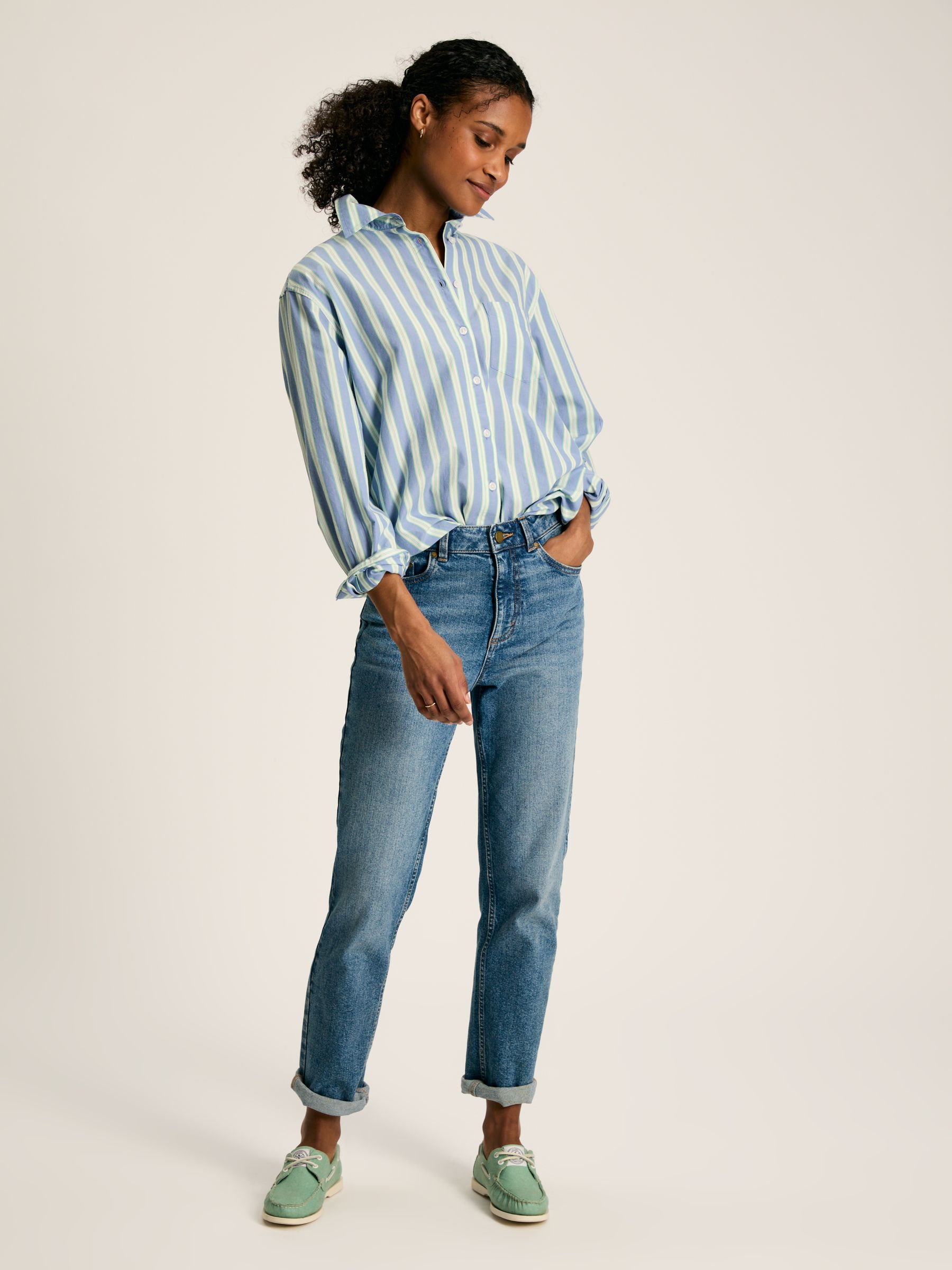 Amilla Blue/White Cotton Shirt - Image 4 of 7
