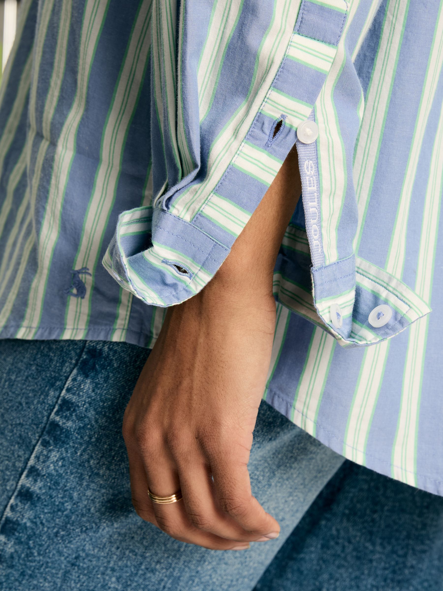 Amilla Blue/White Cotton Shirt - Image 5 of 7